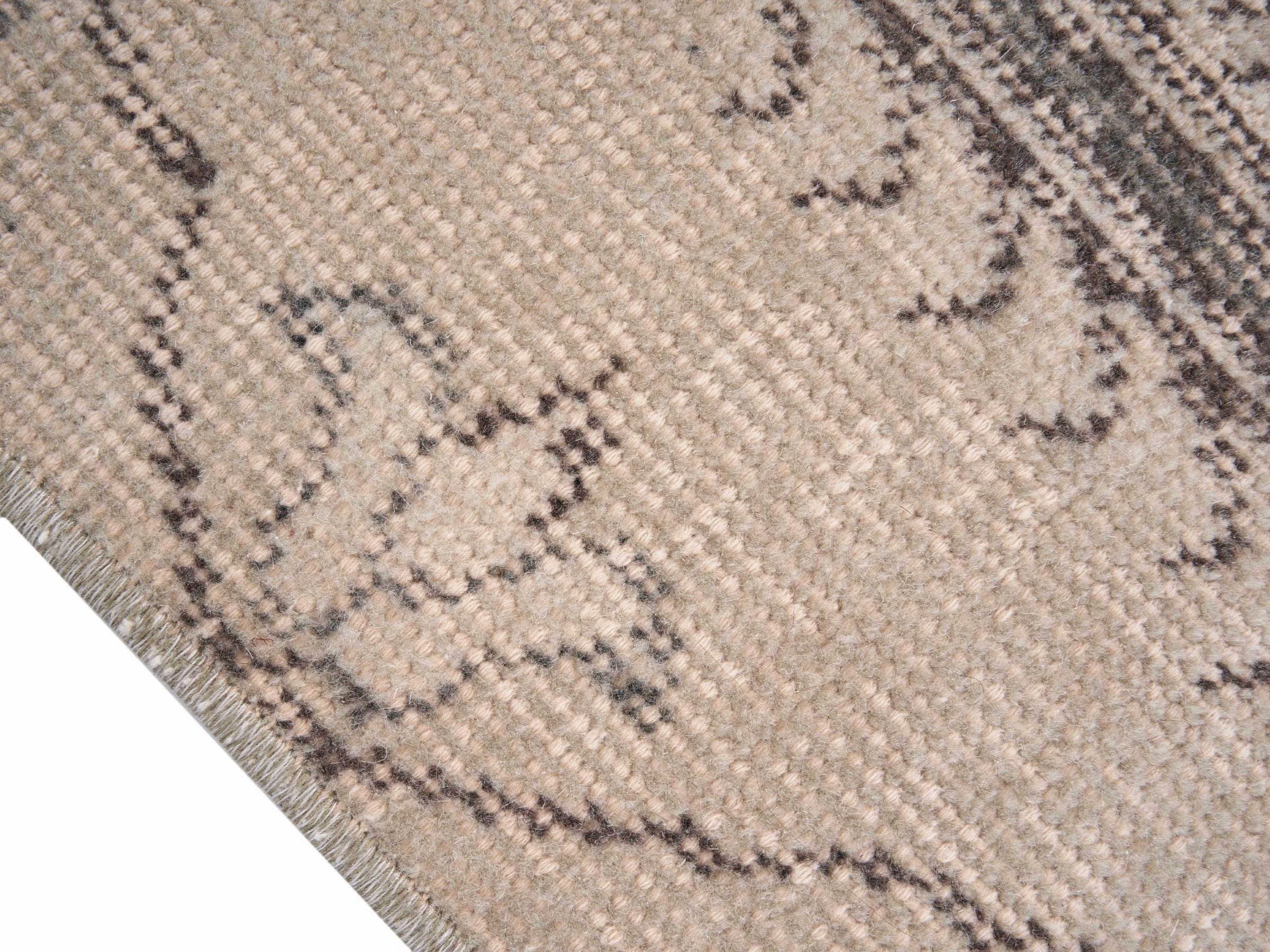 Turkish Isparta area rug in cream and greige, view 7 of 10