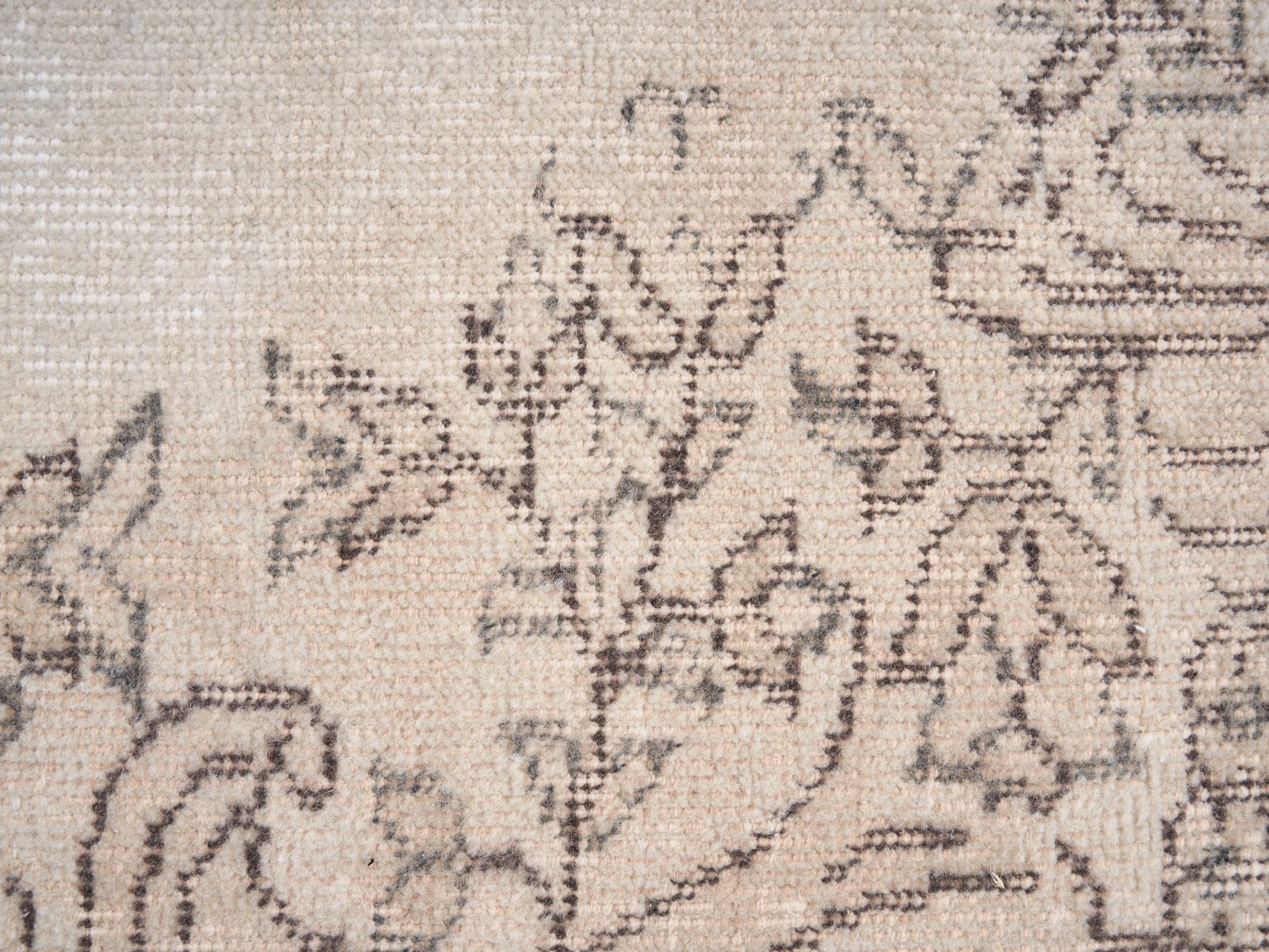 Turkish Isparta area rug in cream and greige, view 8 of 10