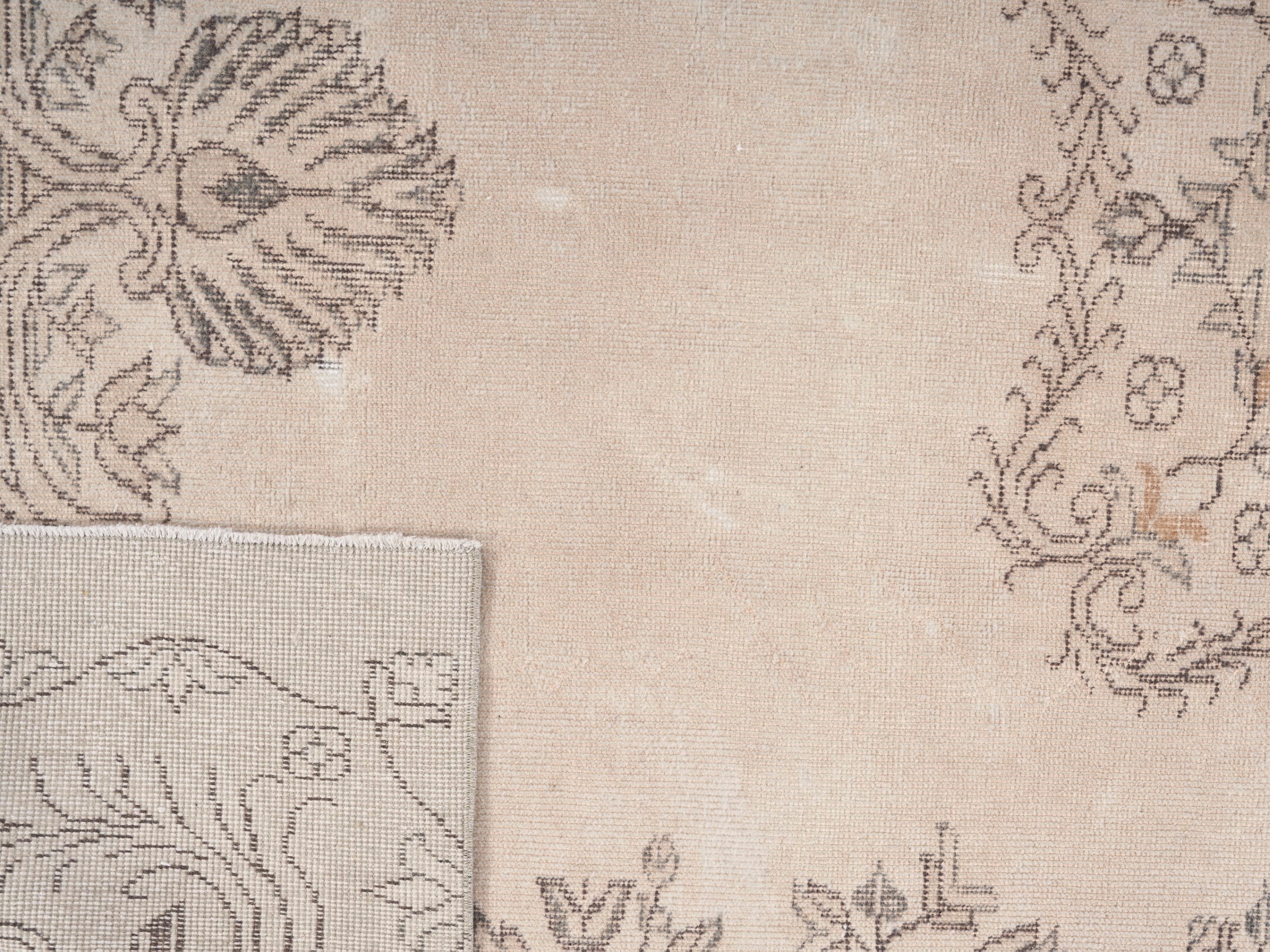 Turkish Isparta area rug in cream and greige, view 10 of 10