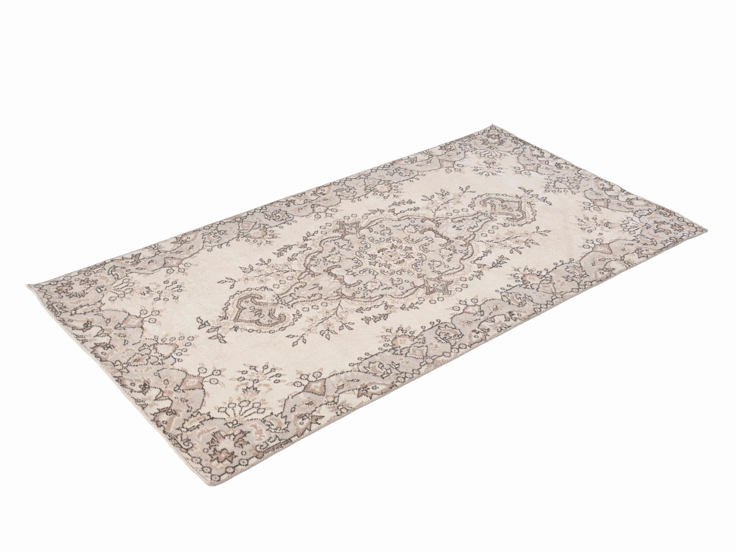 Turkish Isparta area rug in ivory and taupe, view 3 of 10