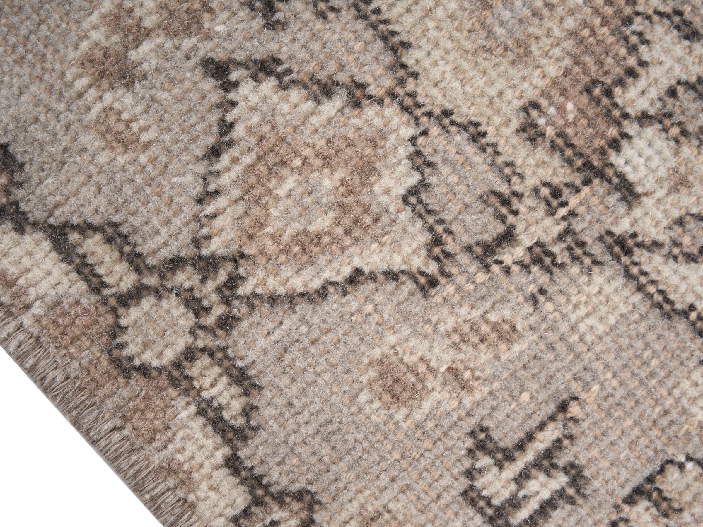 Turkish Isparta area rug in ivory and taupe, view 6 of 10