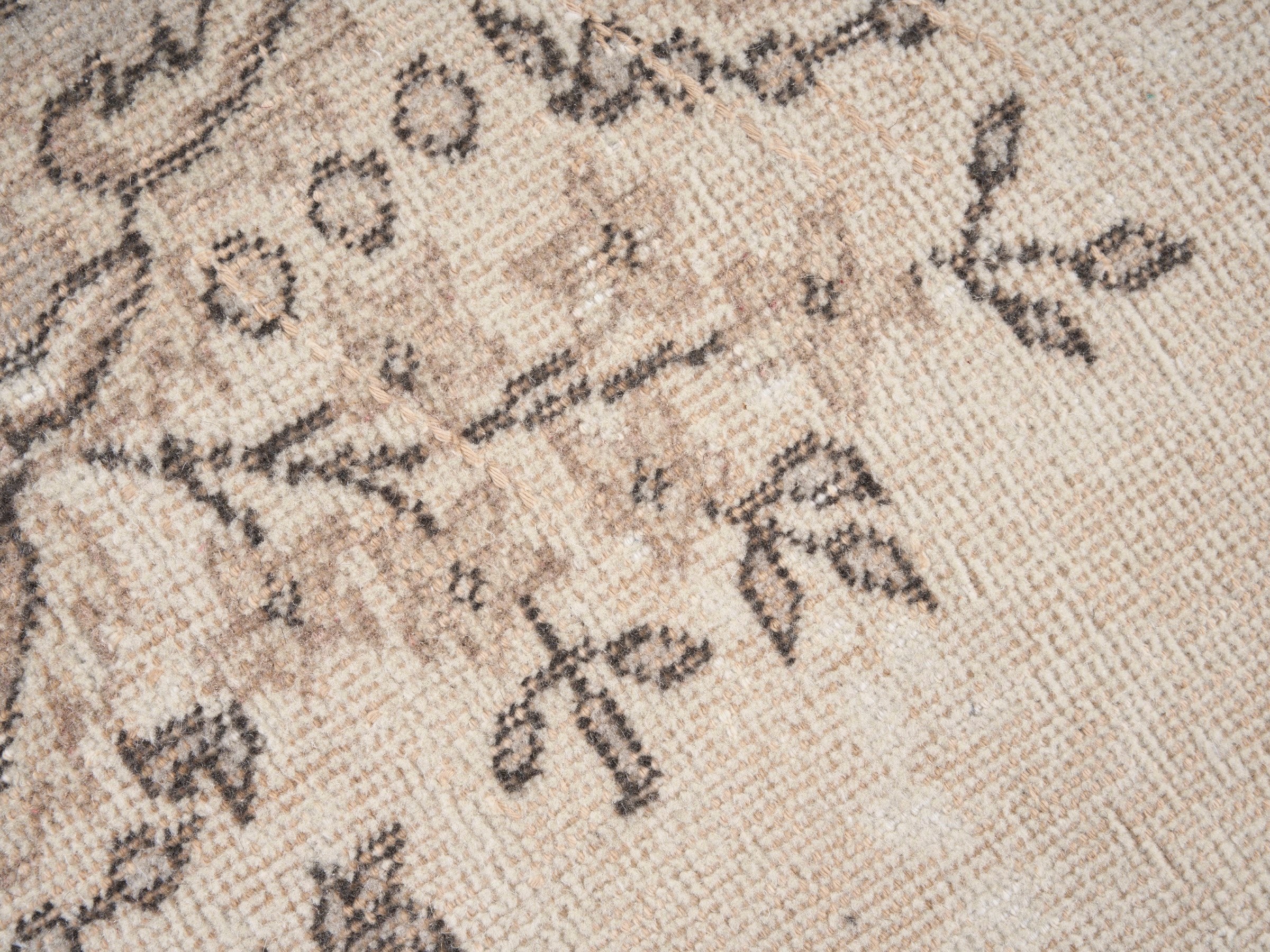 Turkish Isparta area rug in ivory and taupe, view 7 of 10