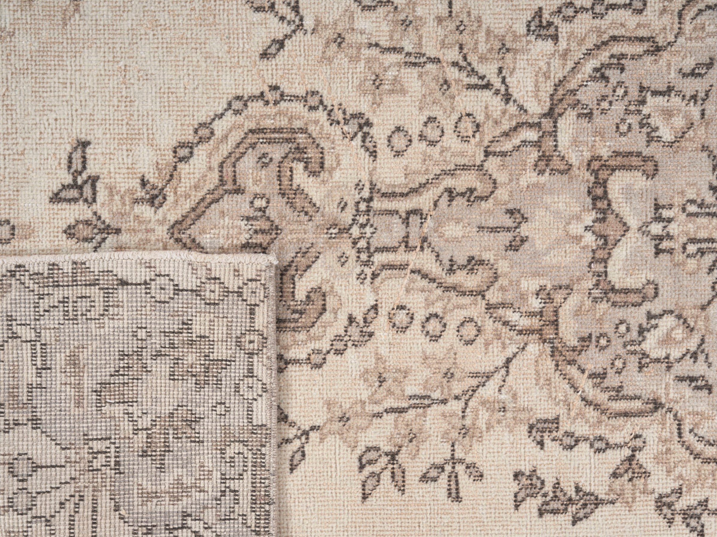 Turkish Isparta area rug in ivory and taupe, view 10 of 10