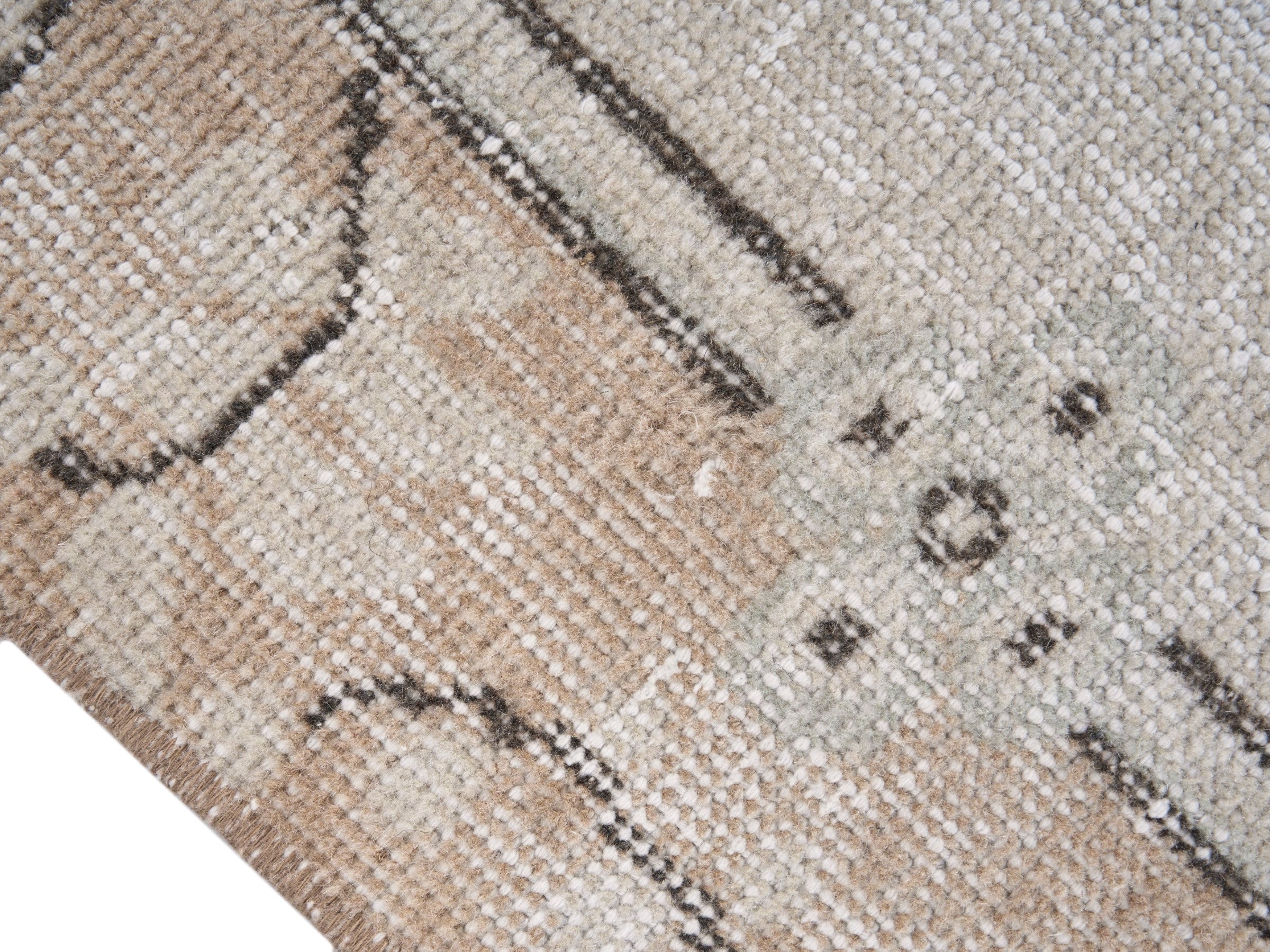 Turkish Isparta area rug in cream and tan, view 6 of 10