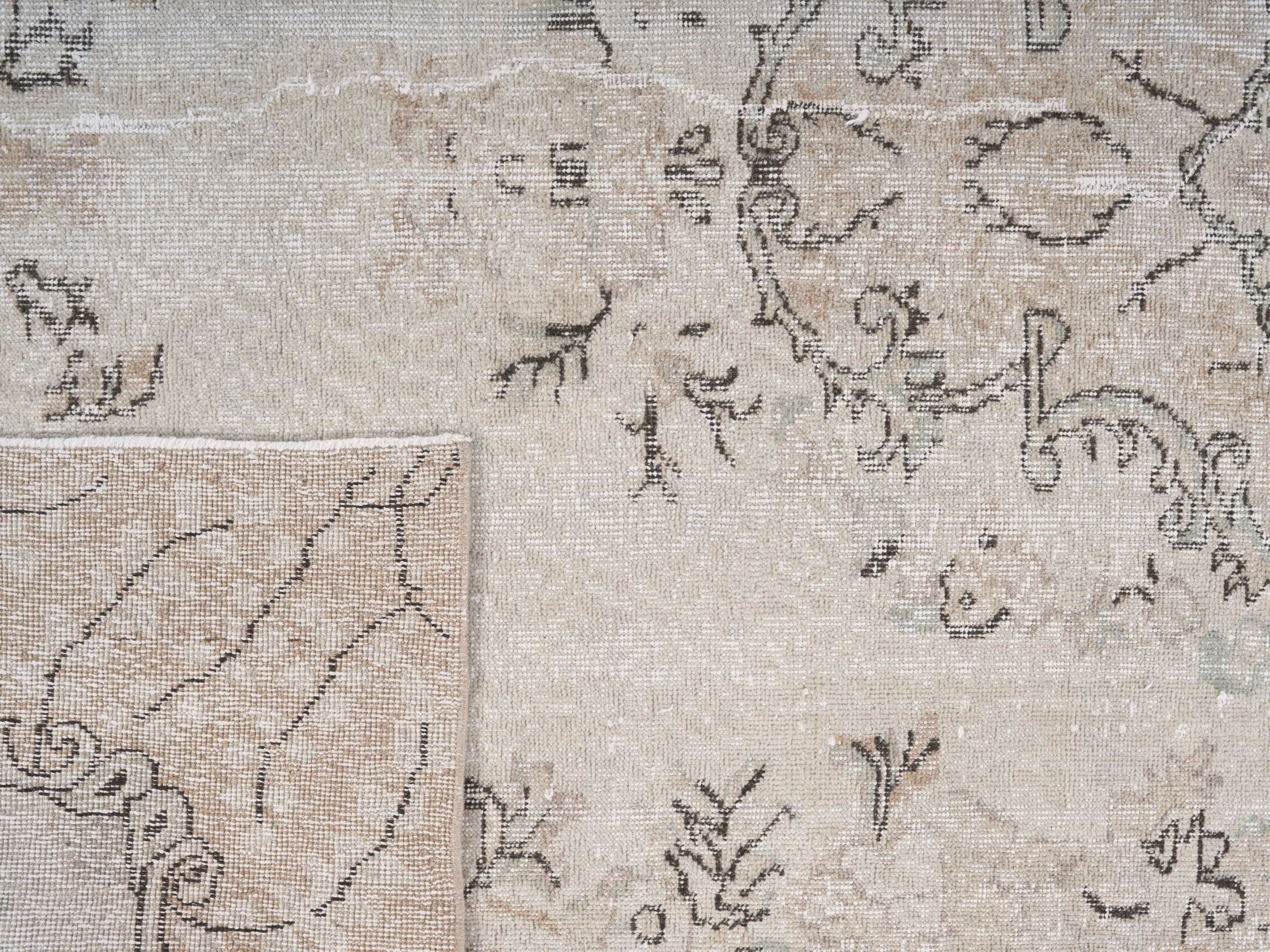 Turkish Isparta area rug in cream and tan, view 10 of 10