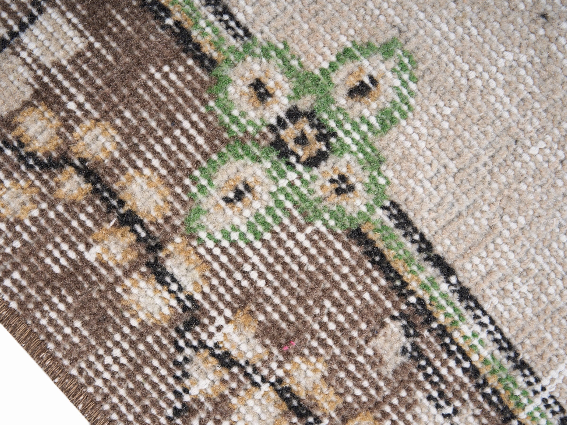 Turkish Isparta area rug in cream and greige, view 6 of 10