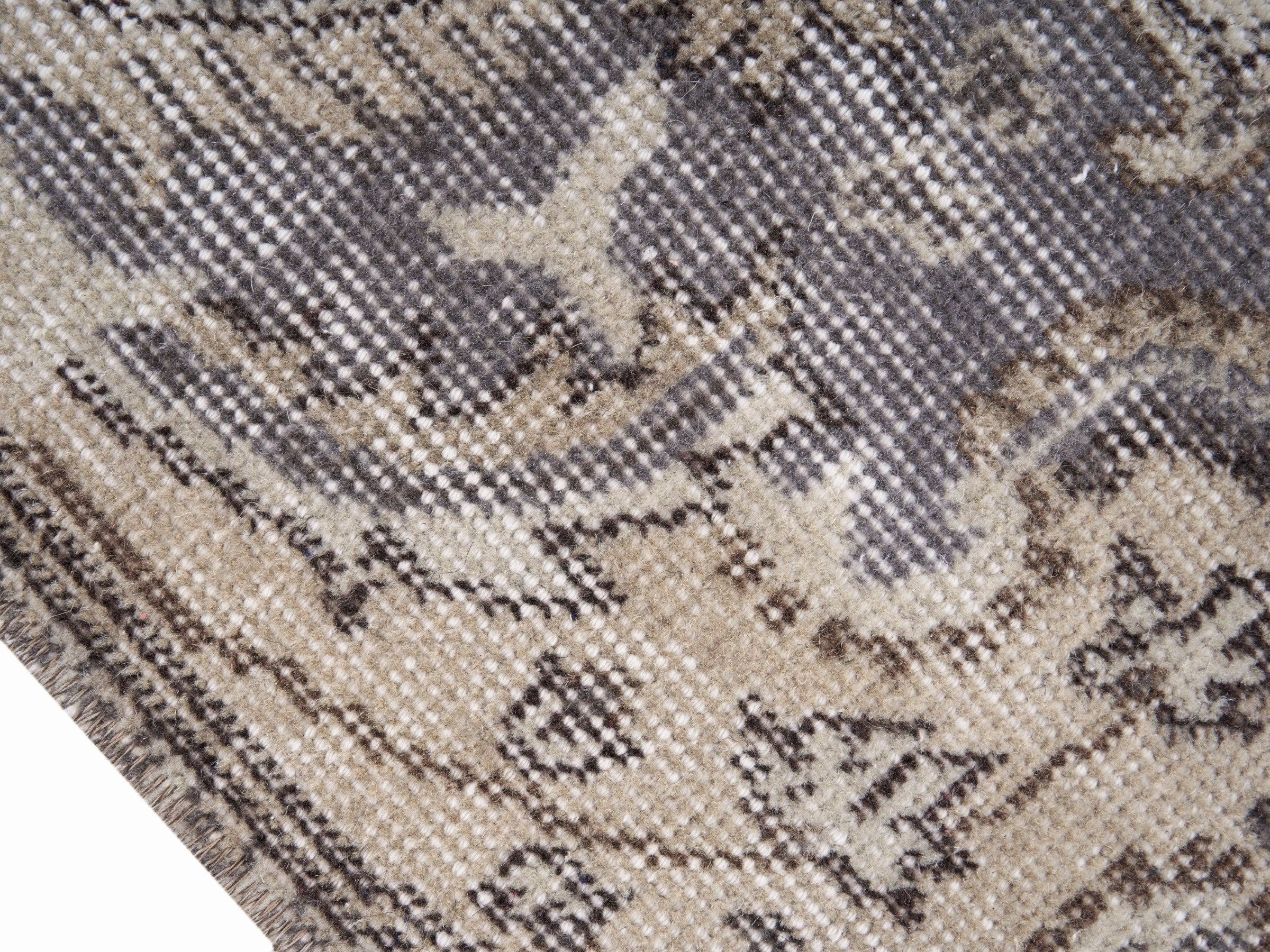 Turkish Isparta area rug in cream and taupe, view 6 of 10