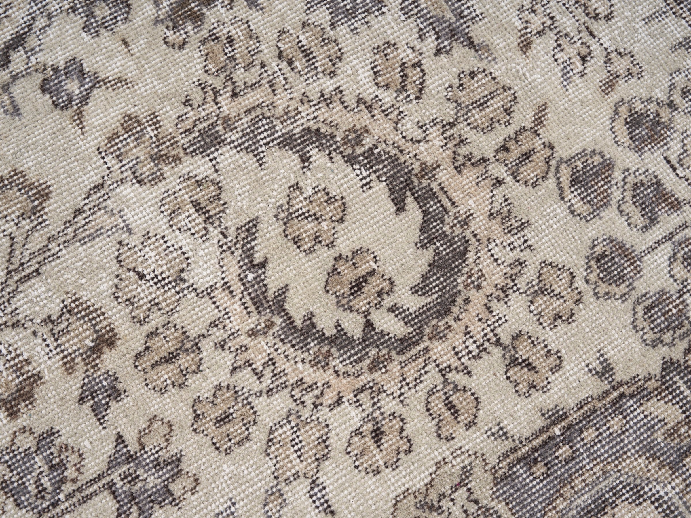 Turkish Isparta area rug in cream and taupe, view 7 of 10