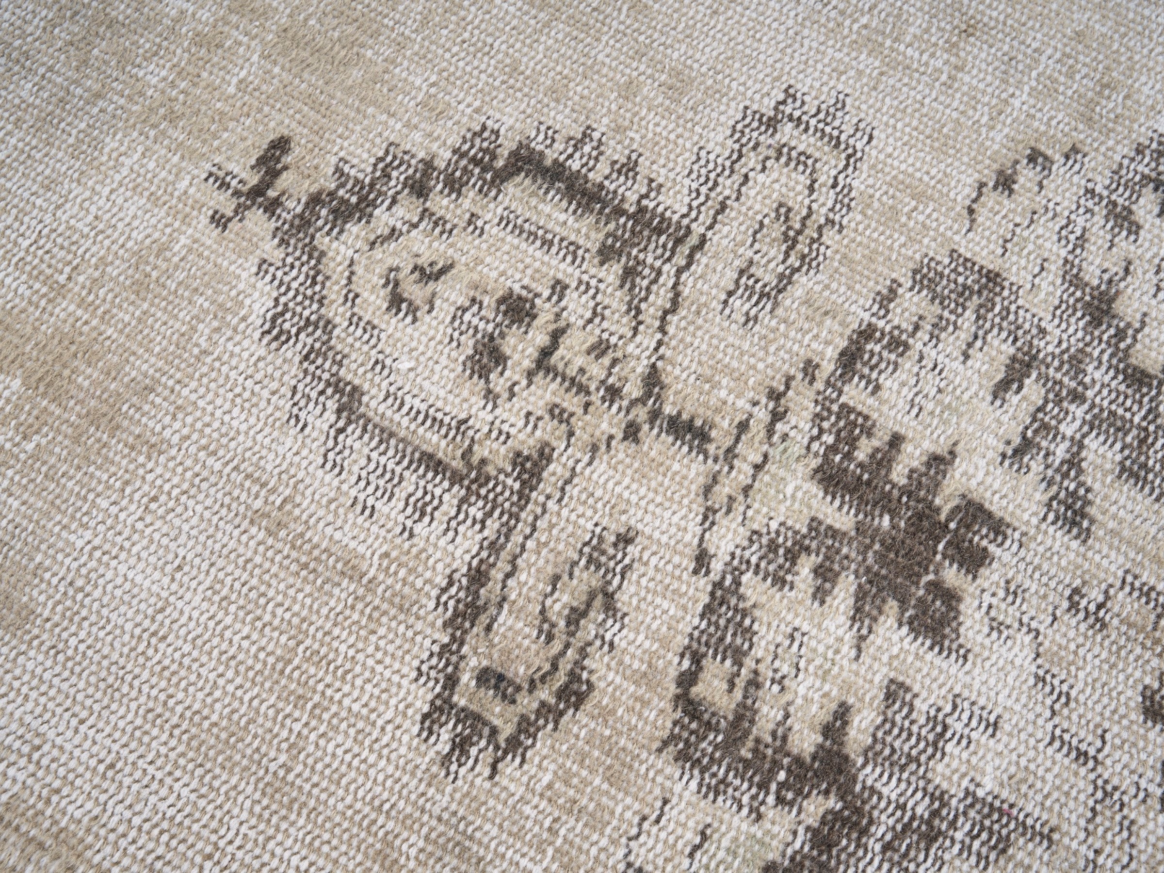 Turkish Manisa area rug in cream and taupe, view 7 of 10