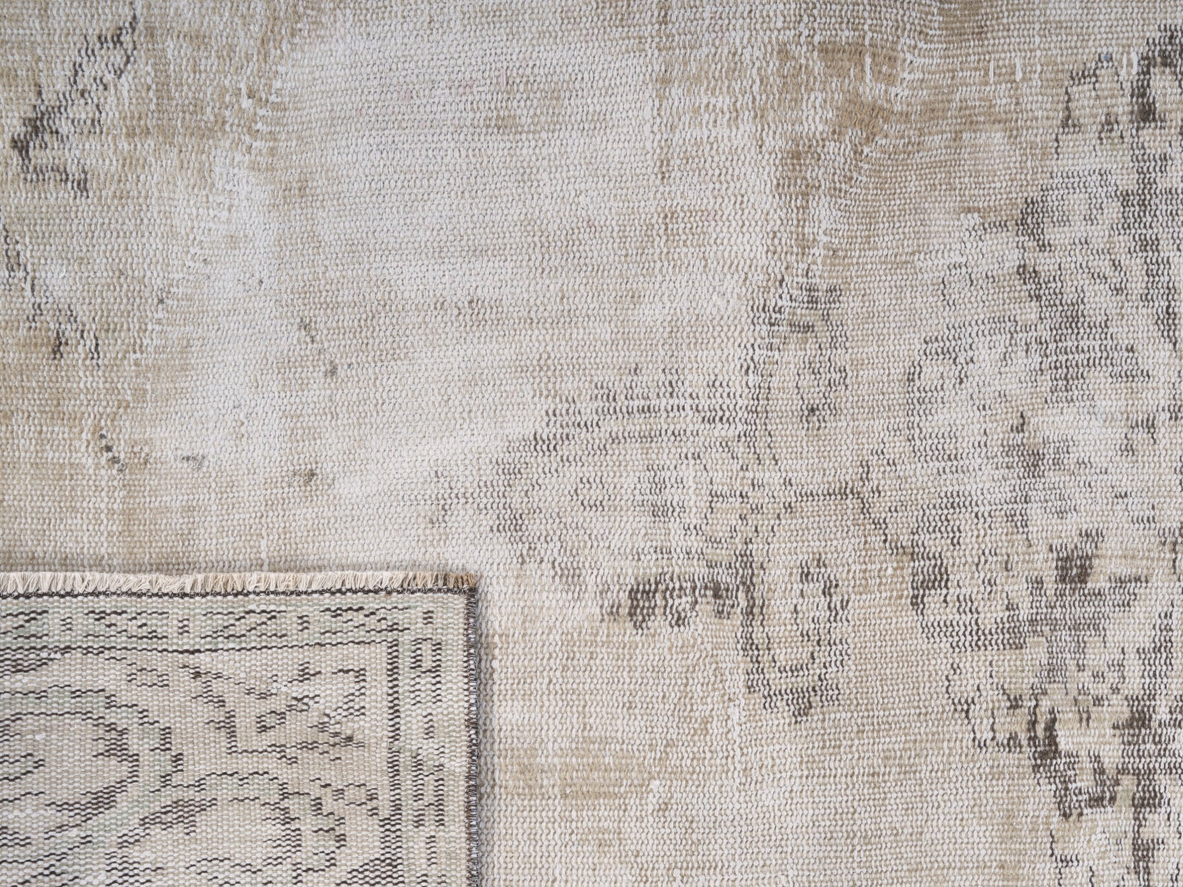 Turkish Manisa area rug in cream and taupe, view 10 of 10