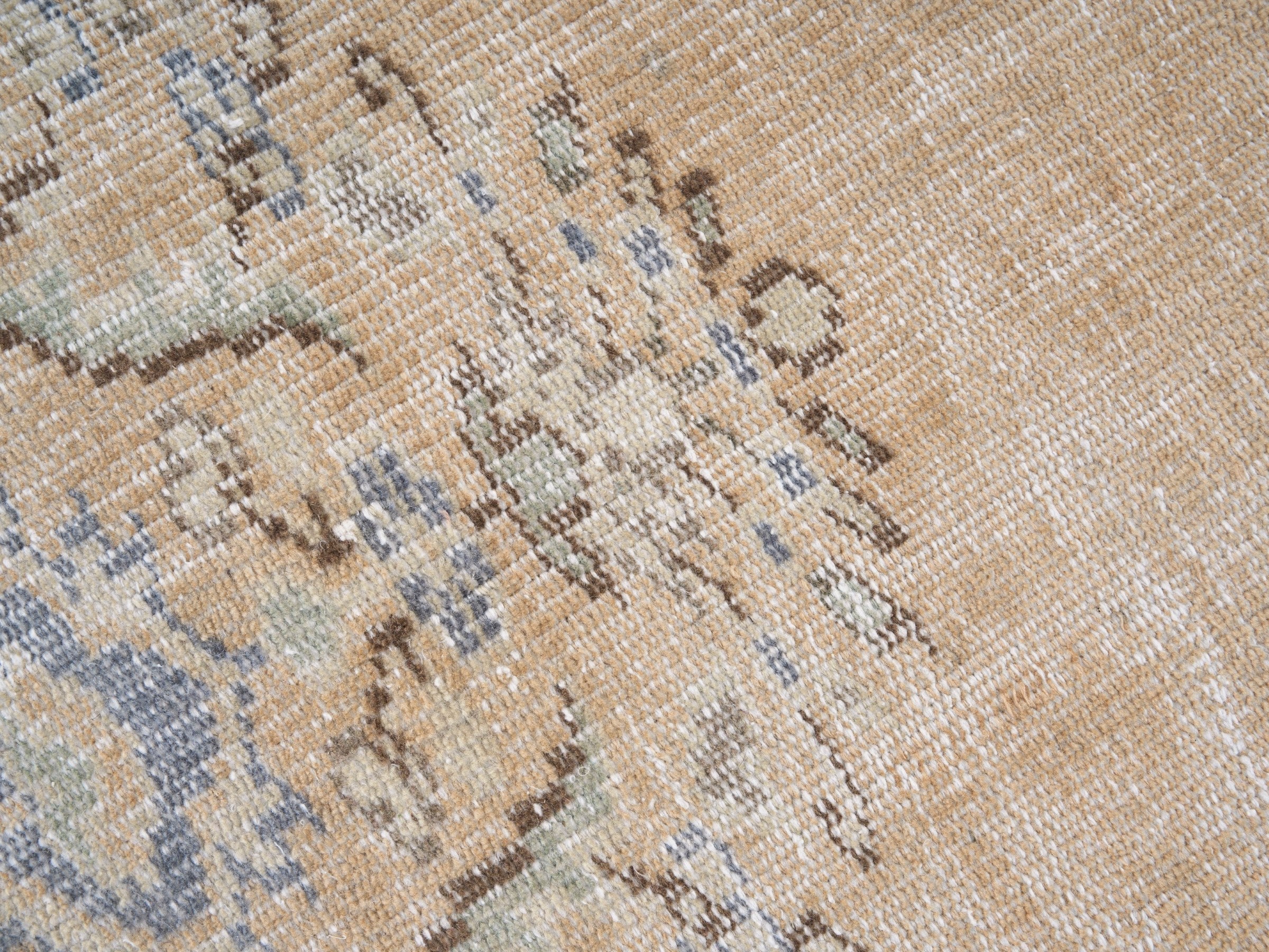 Turkish Manisa area rug in cream and powder blue, view 7 of 10