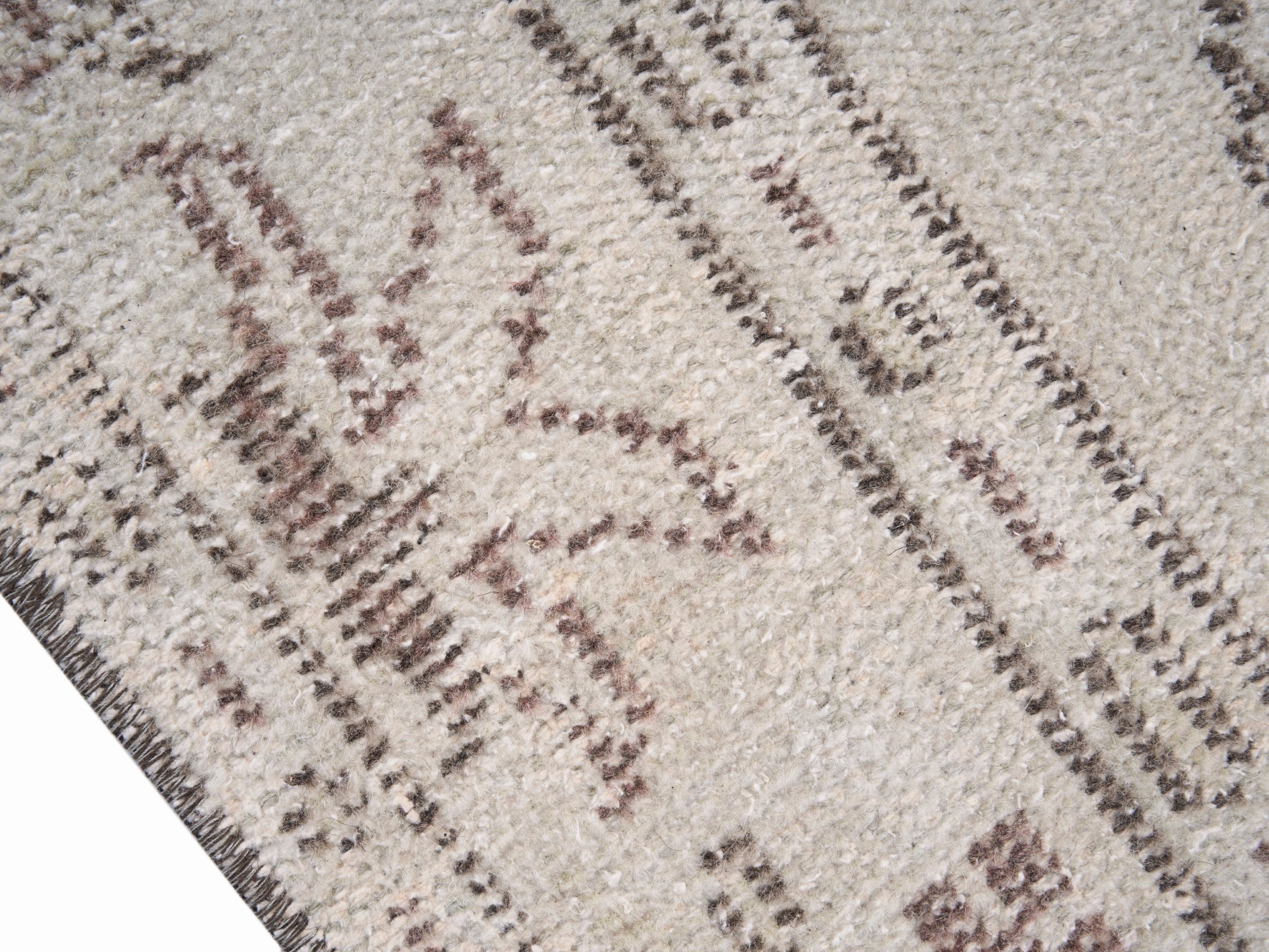 Turkish Manisa area rug in ivory and muted pink, view 6 of 10