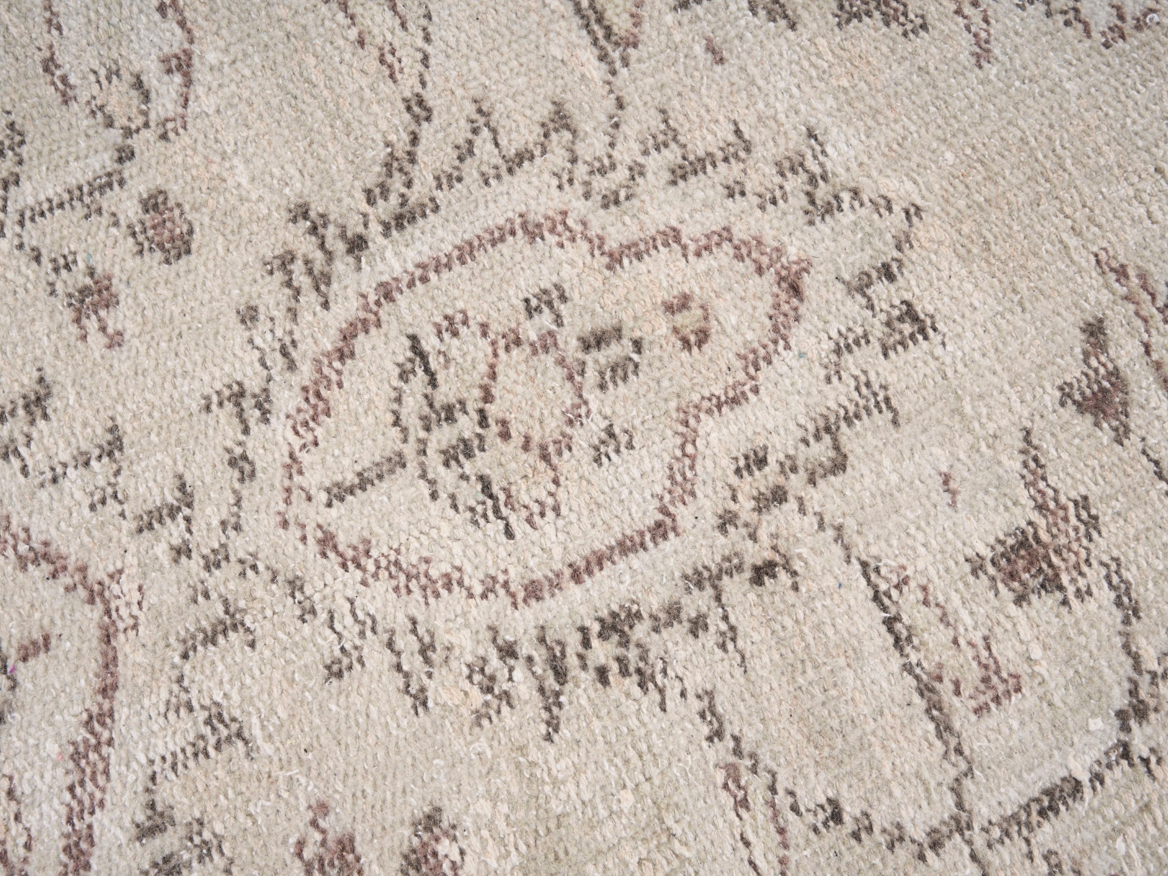 Turkish Manisa area rug in ivory and muted pink, view 7 of 10
