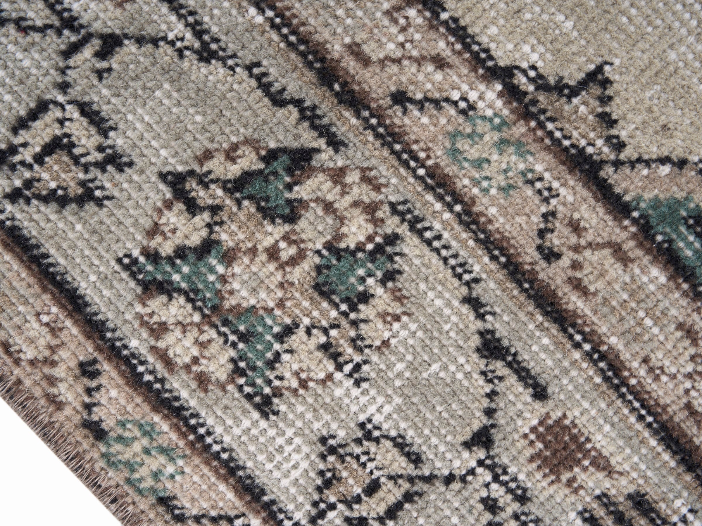 Turkish Isparta area rug in cream and greige, view 6 of 10