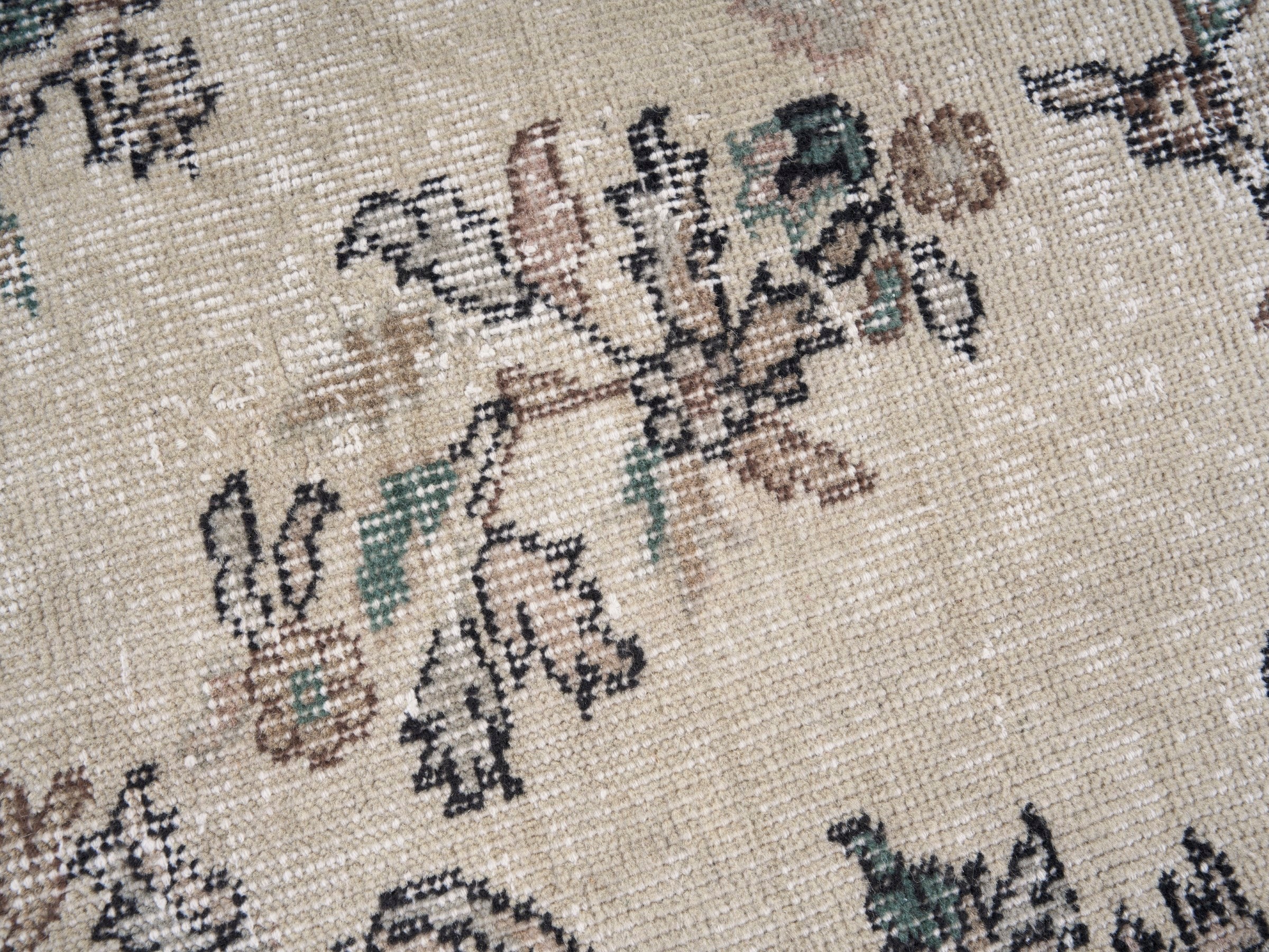 Turkish Isparta area rug in cream and greige, view 7 of 10