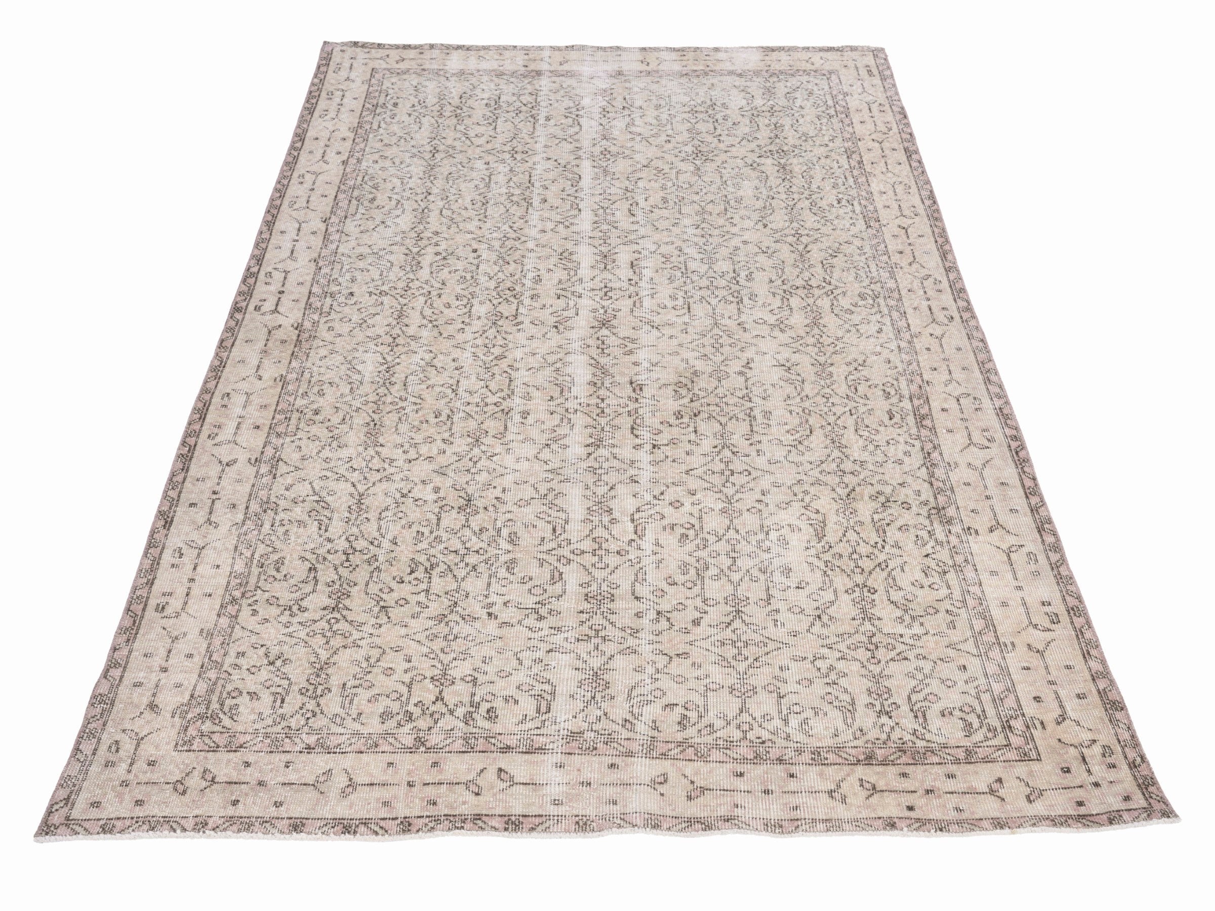 Turkish Isparta area rug in greige and taupe, view 2 of 10