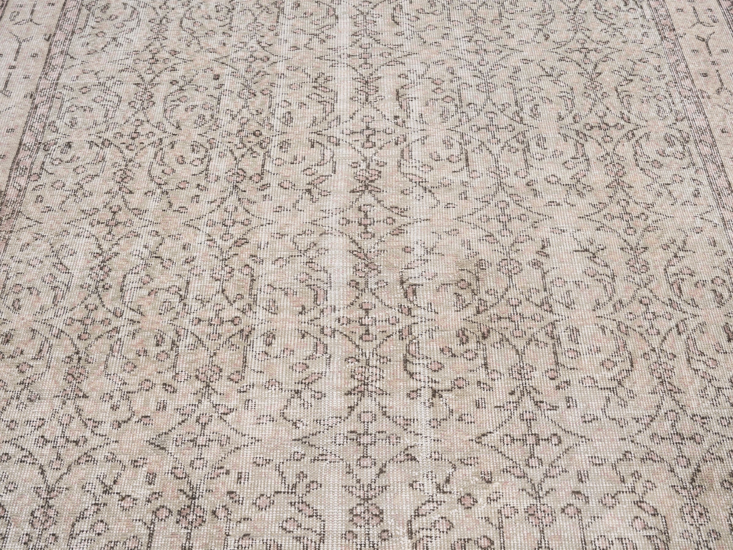 Turkish Isparta area rug in greige and taupe, view 4 of 10