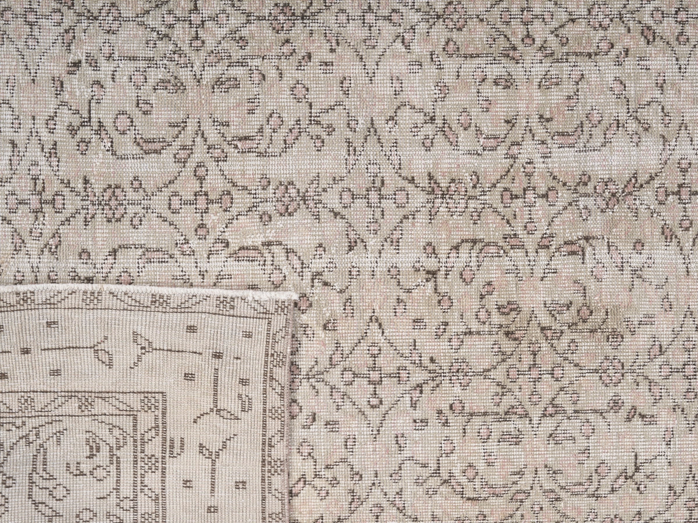 Turkish Isparta area rug in greige and taupe, view 10 of 10