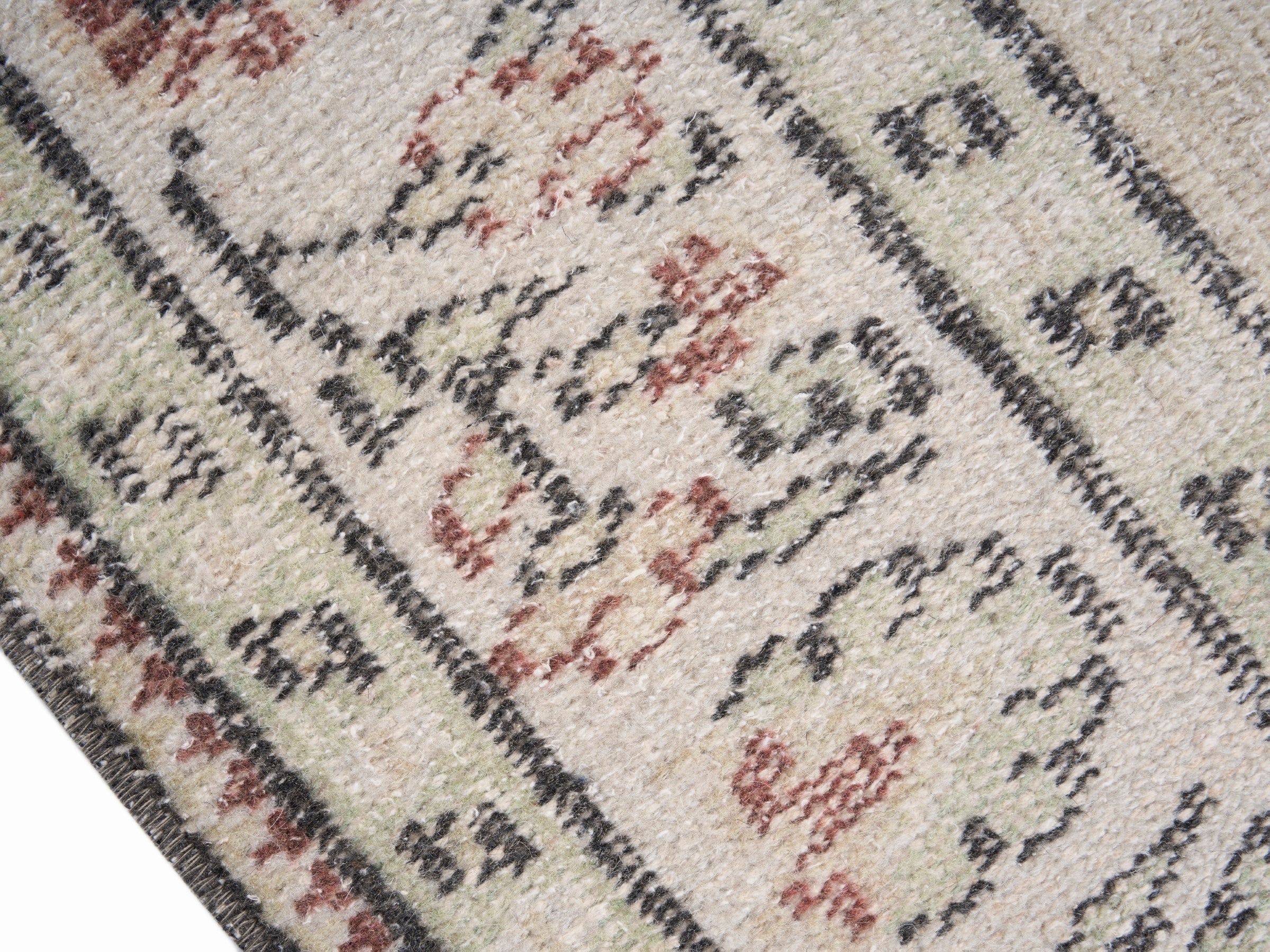 Turkish Manisa area rug in cream and muted pink, view 6 of 10