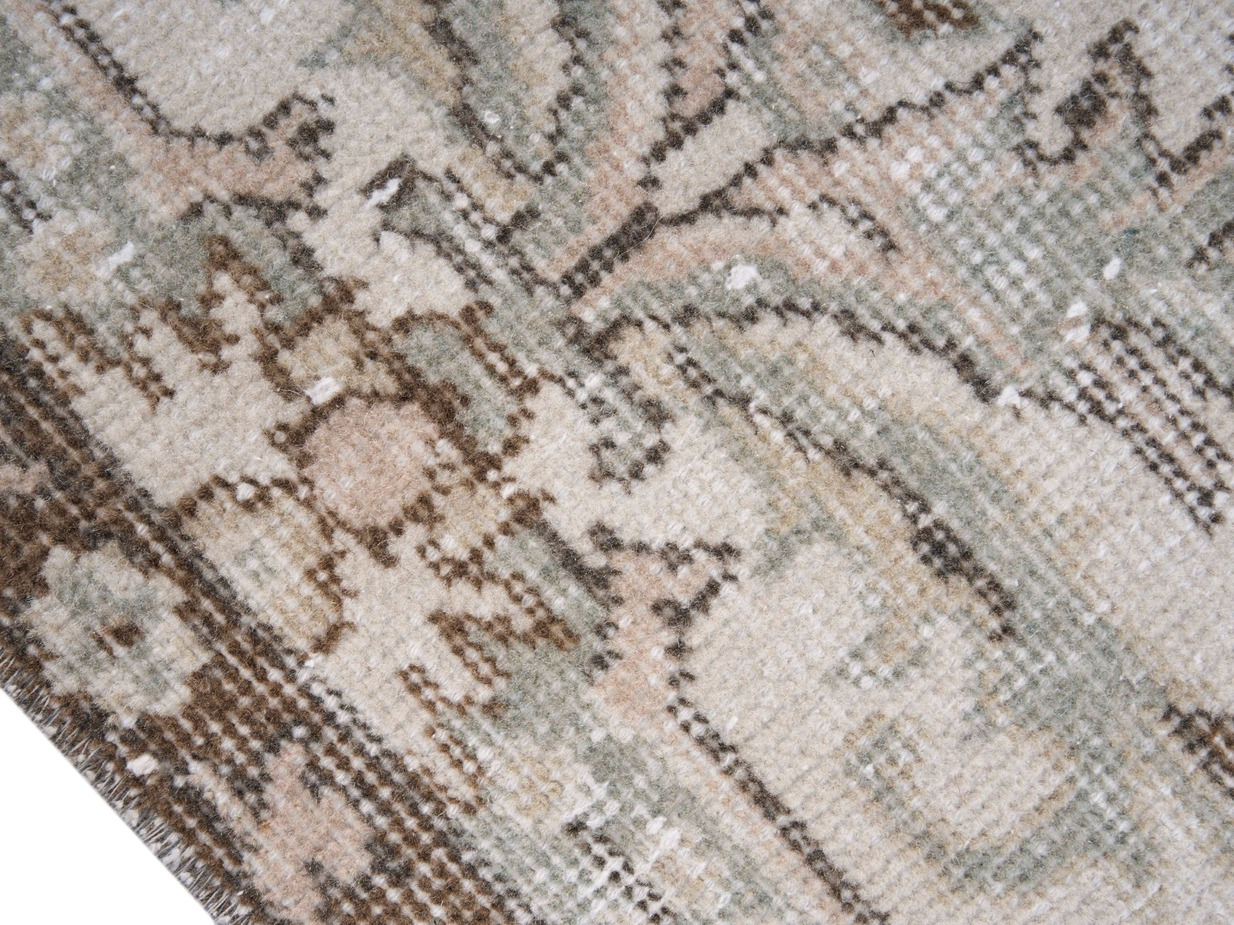 Turkish Isparta area rug in ivory and taupe, view 6 of 10