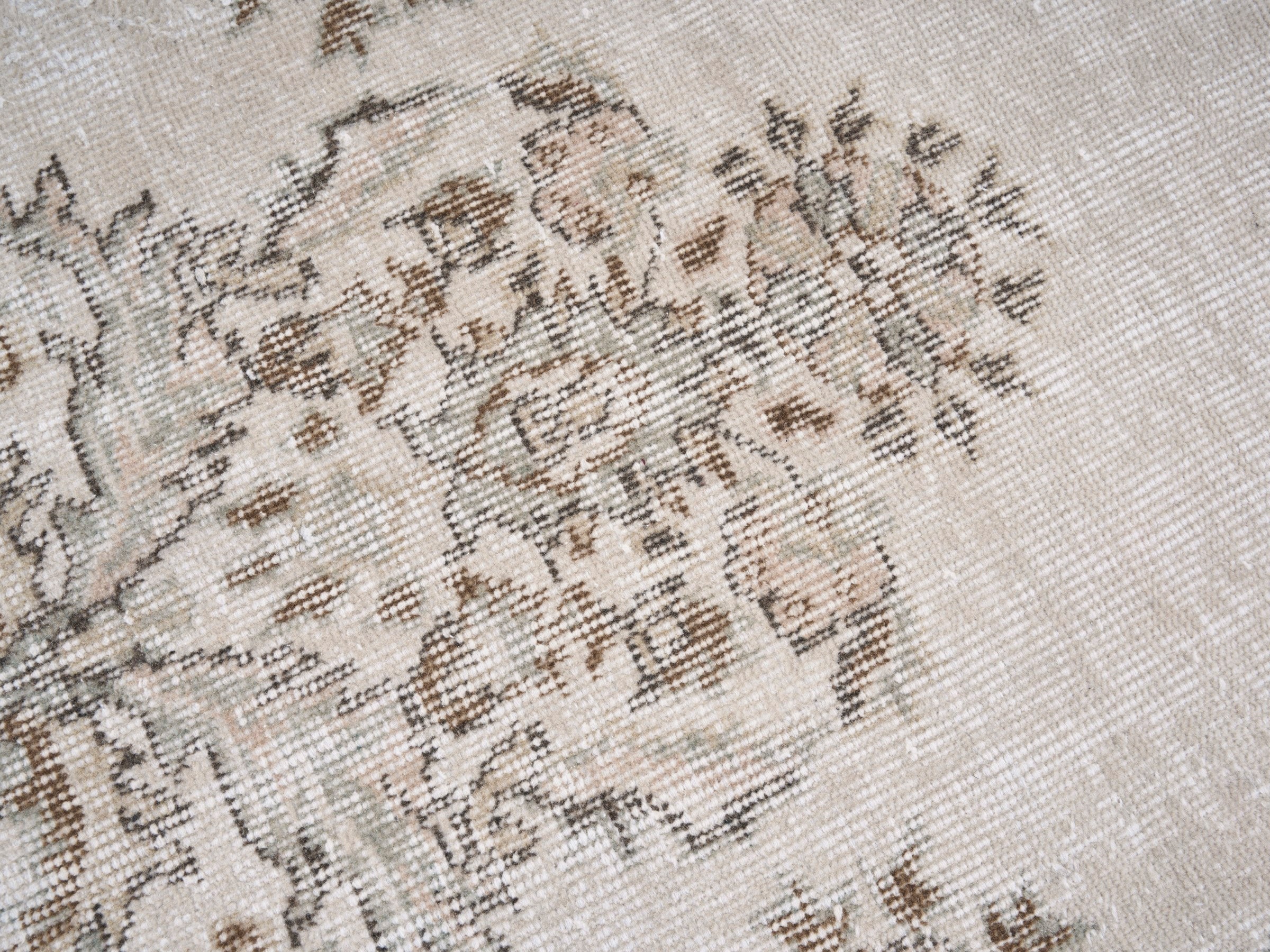 Turkish Isparta area rug in ivory and taupe, view 7 of 10