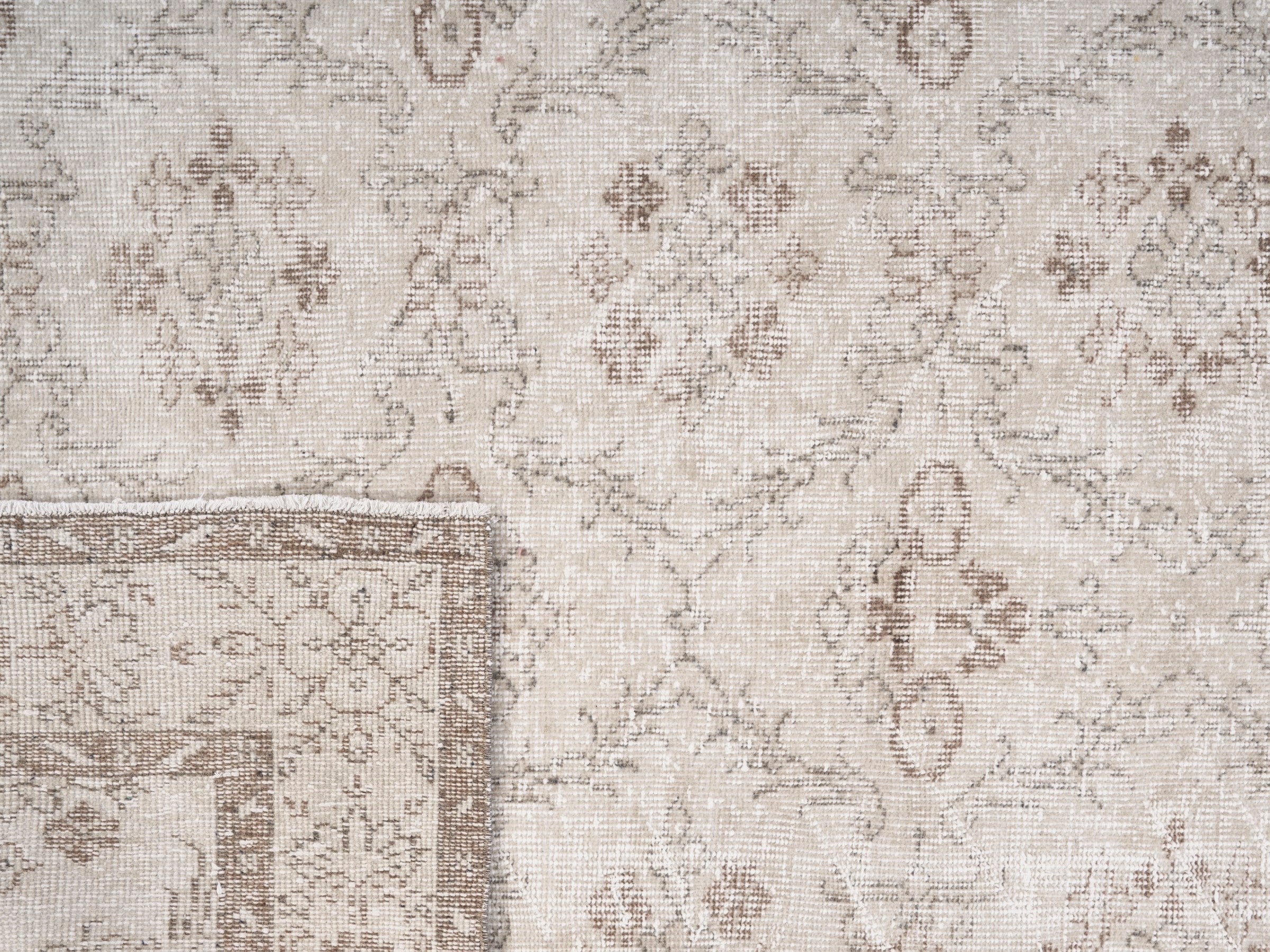 Turkish Isparta area rug in ivory and taupe, view 10 of 10
