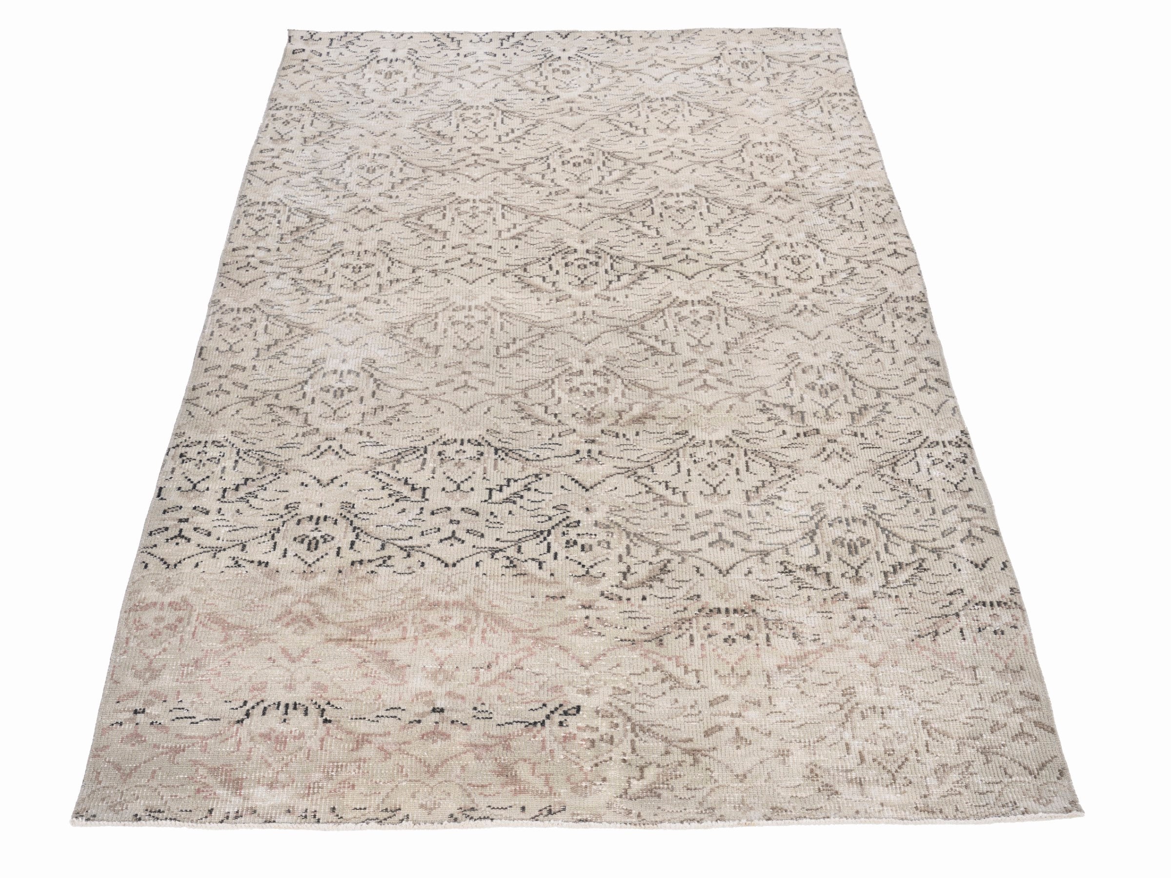 Turkish Manisa area rug in cream and taupe, view 2 of 10