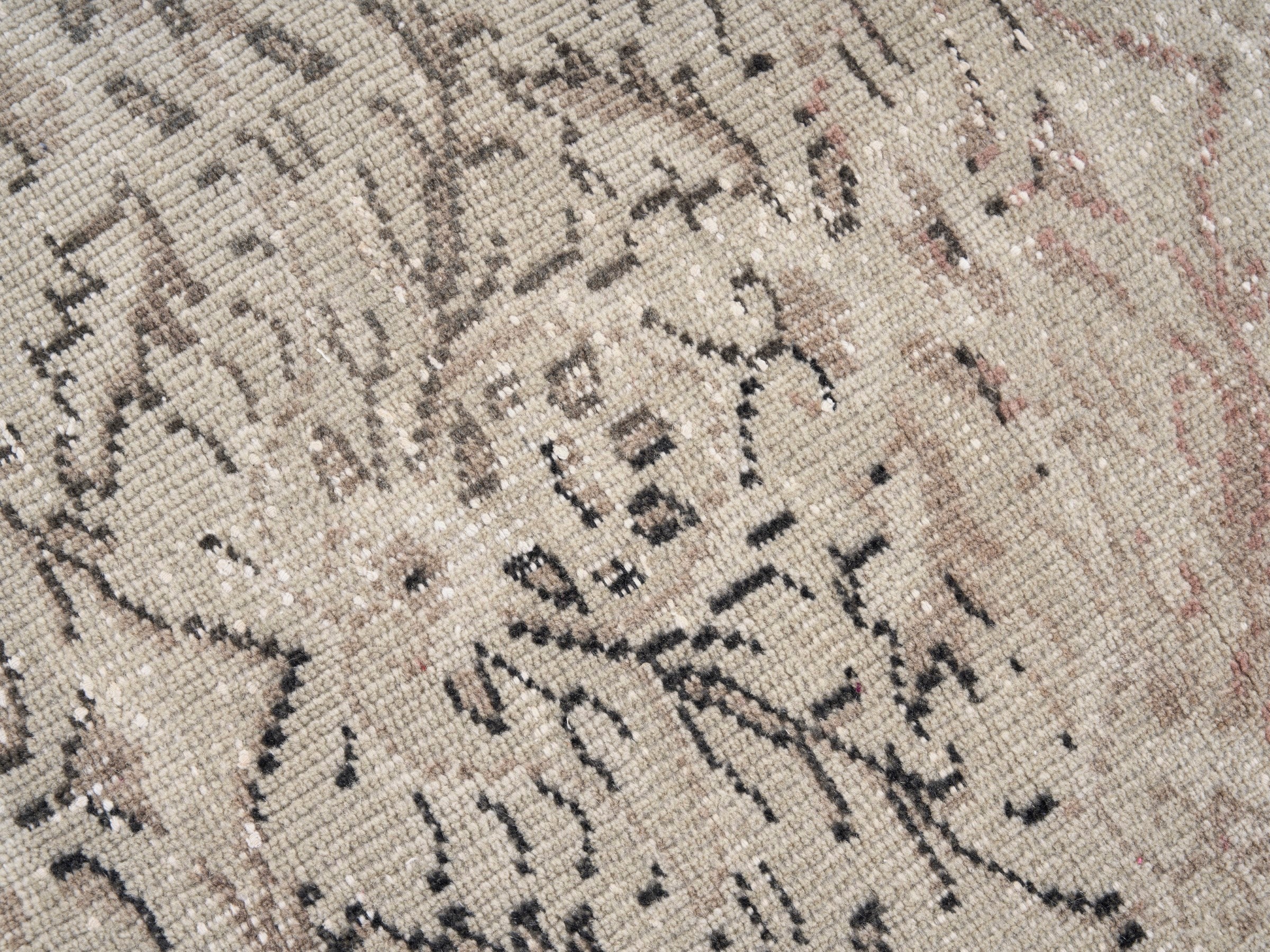 Turkish Manisa area rug in cream and taupe, view 7 of 10