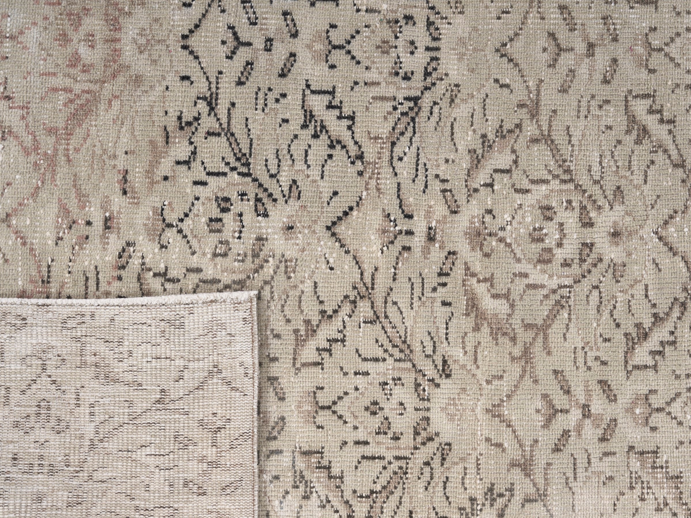Turkish Manisa area rug in cream and taupe, view 10 of 10
