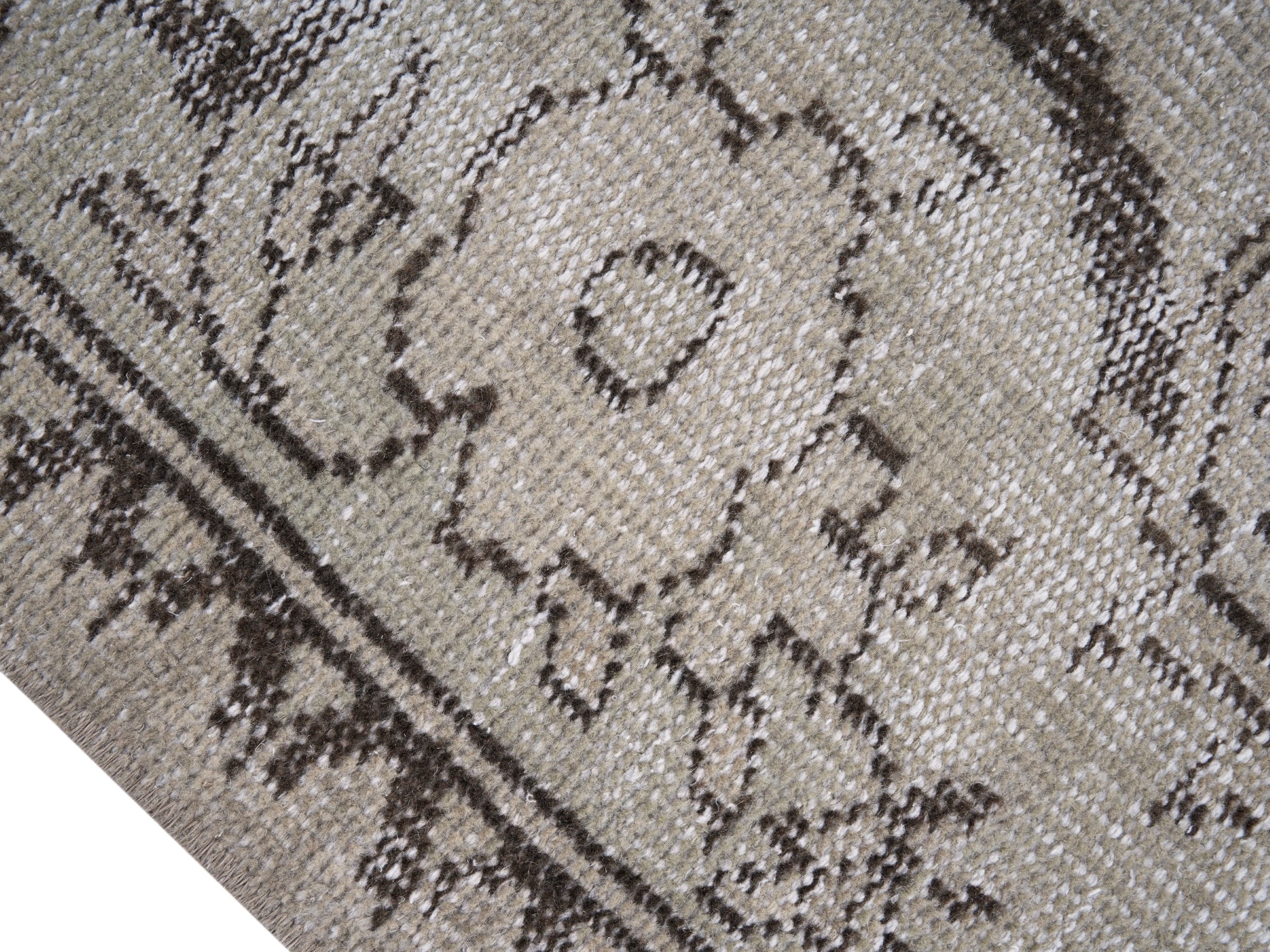 Turkish Manisa area rug in cream and greige, view 6 of 10