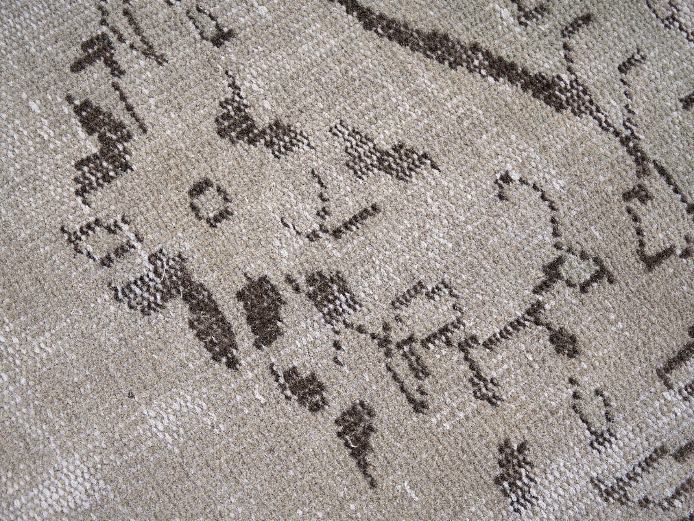 Turkish Manisa area rug in cream and greige, view 7 of 10
