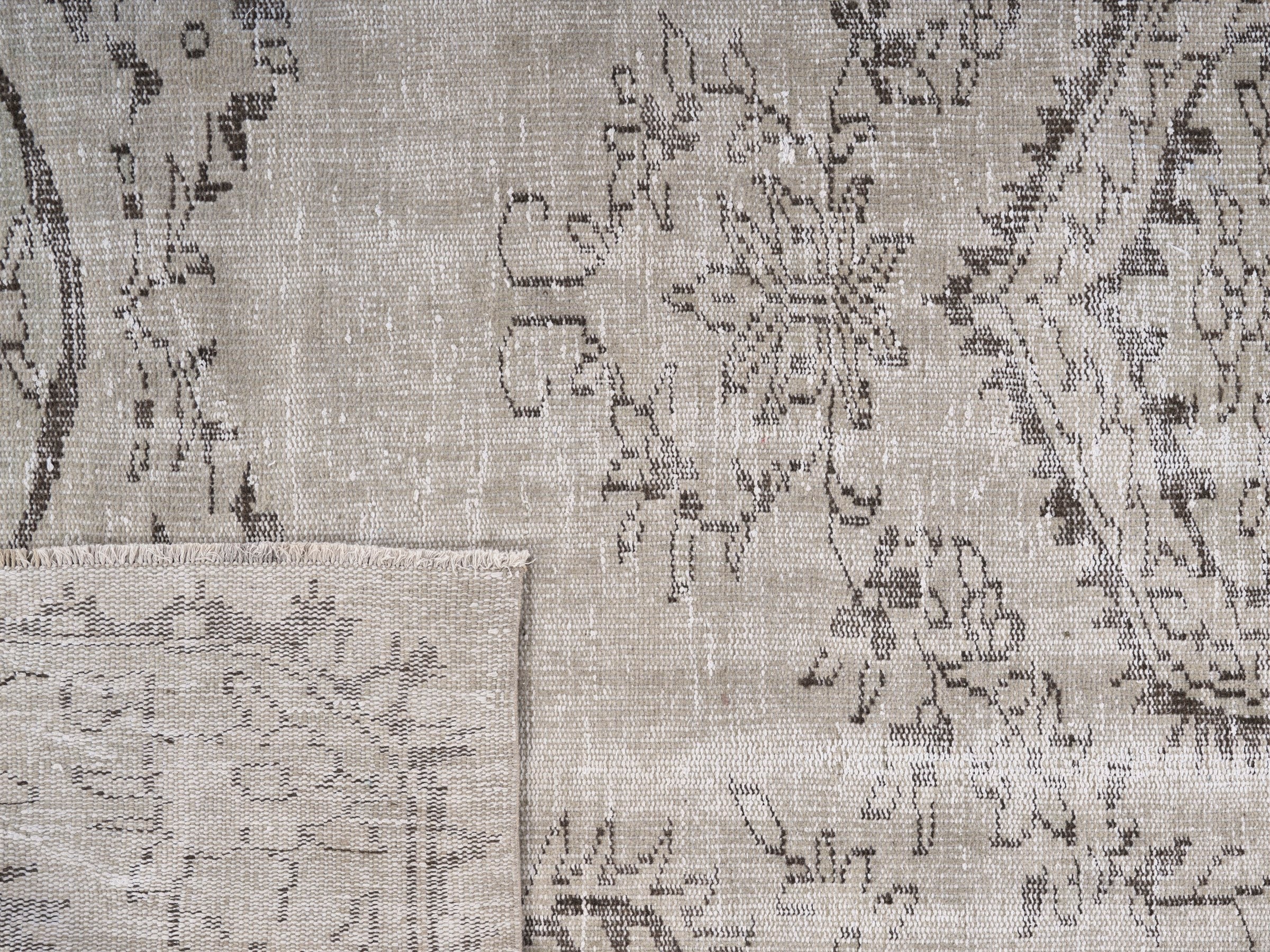 Turkish Manisa area rug in cream and greige, view 10 of 10