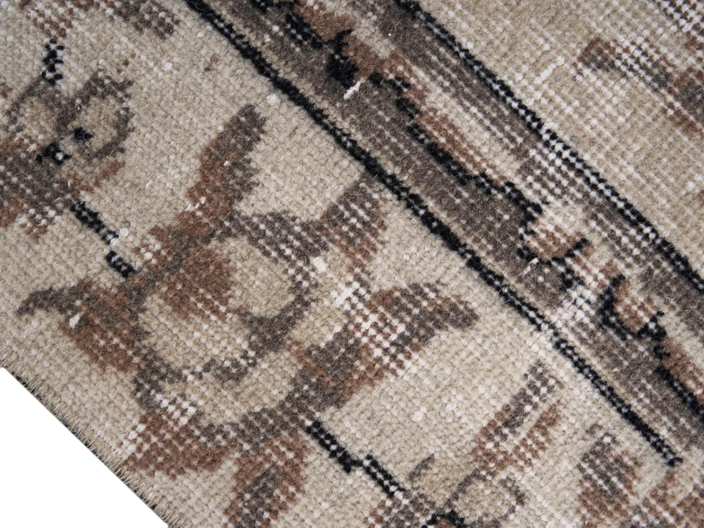 Turkish Isparta area rug in cream and taupe, view 6 of 10