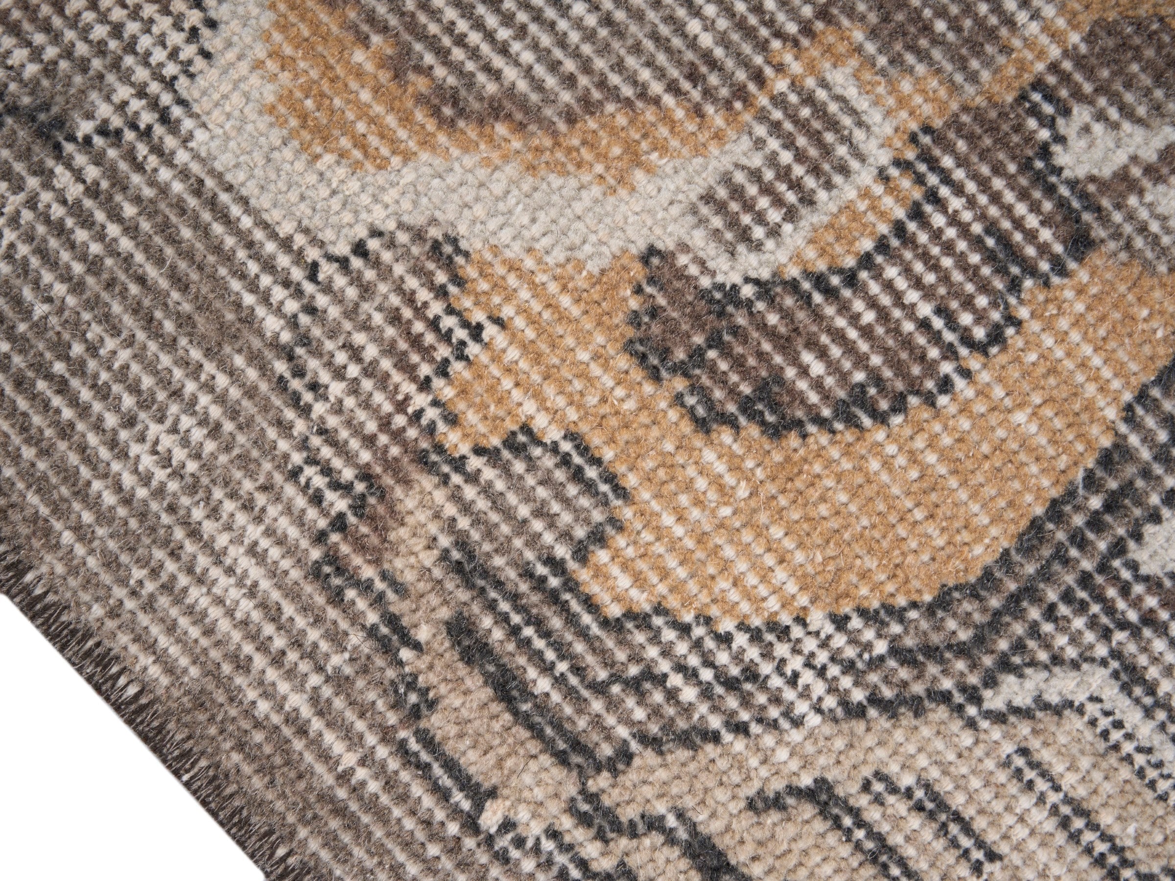 Turkish Isparta area rug in cream and tan, view 6 of 10