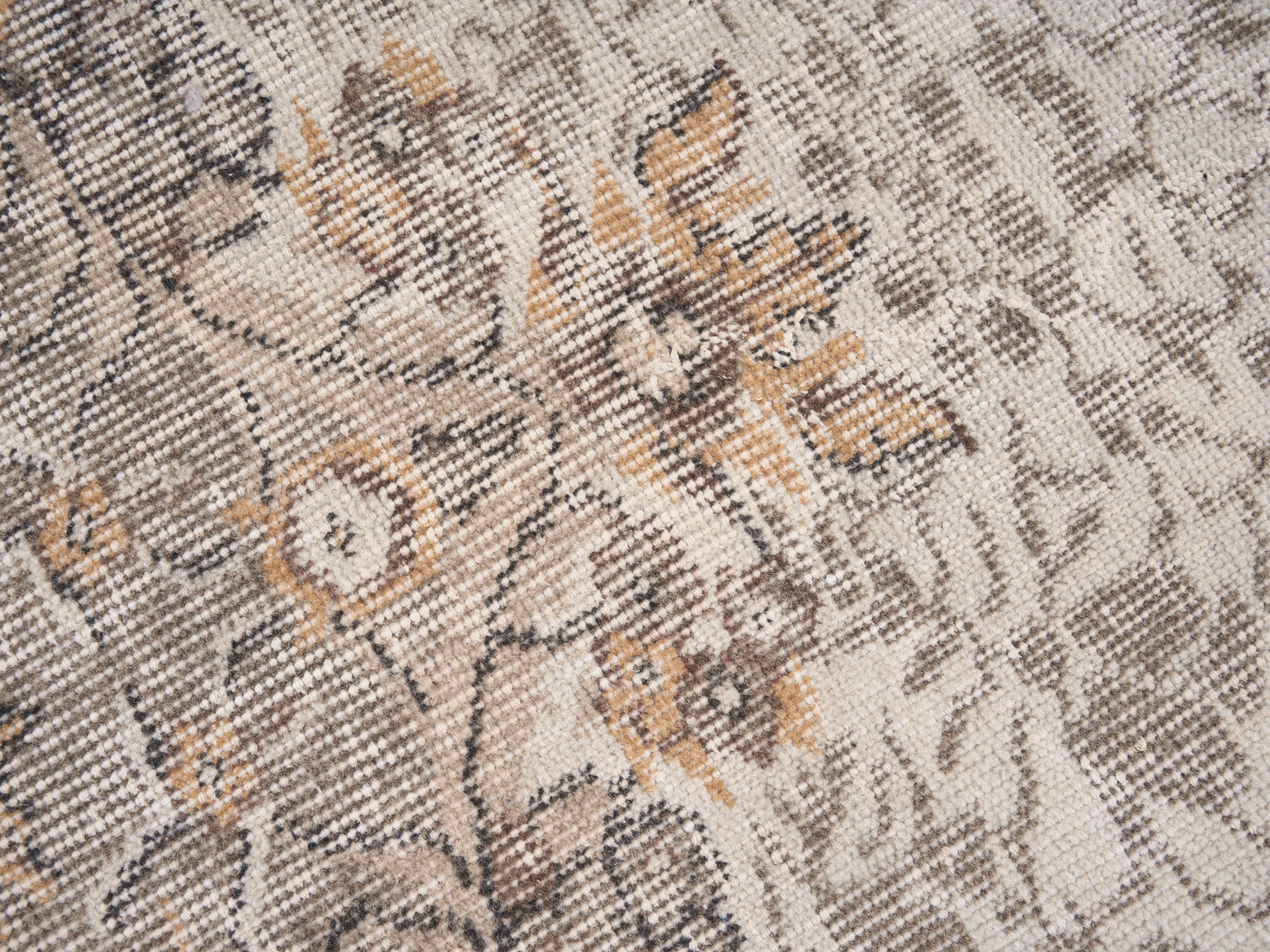 Turkish Isparta area rug in cream and tan, view 7 of 10