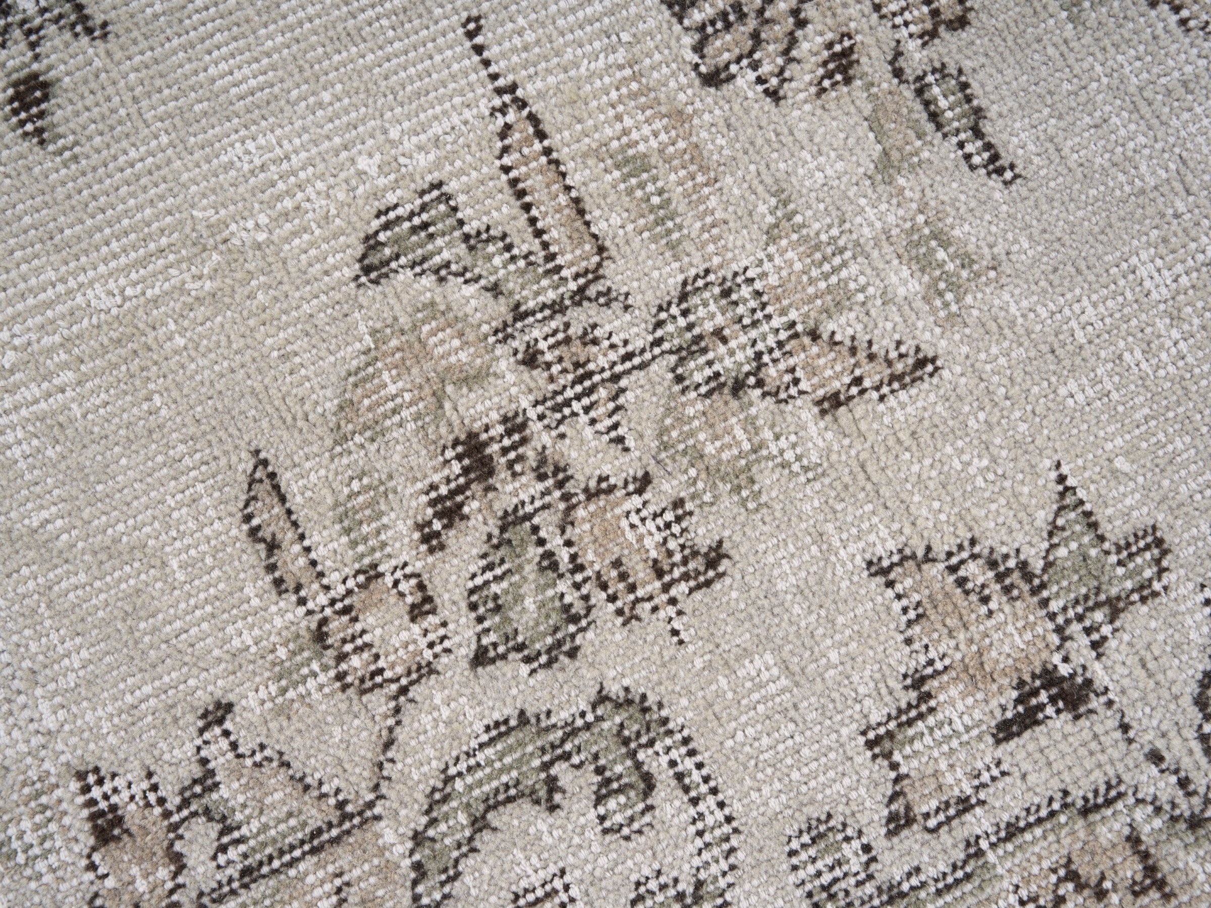 Turkish Isparta area rug in cream and taupe, view 7 of 10