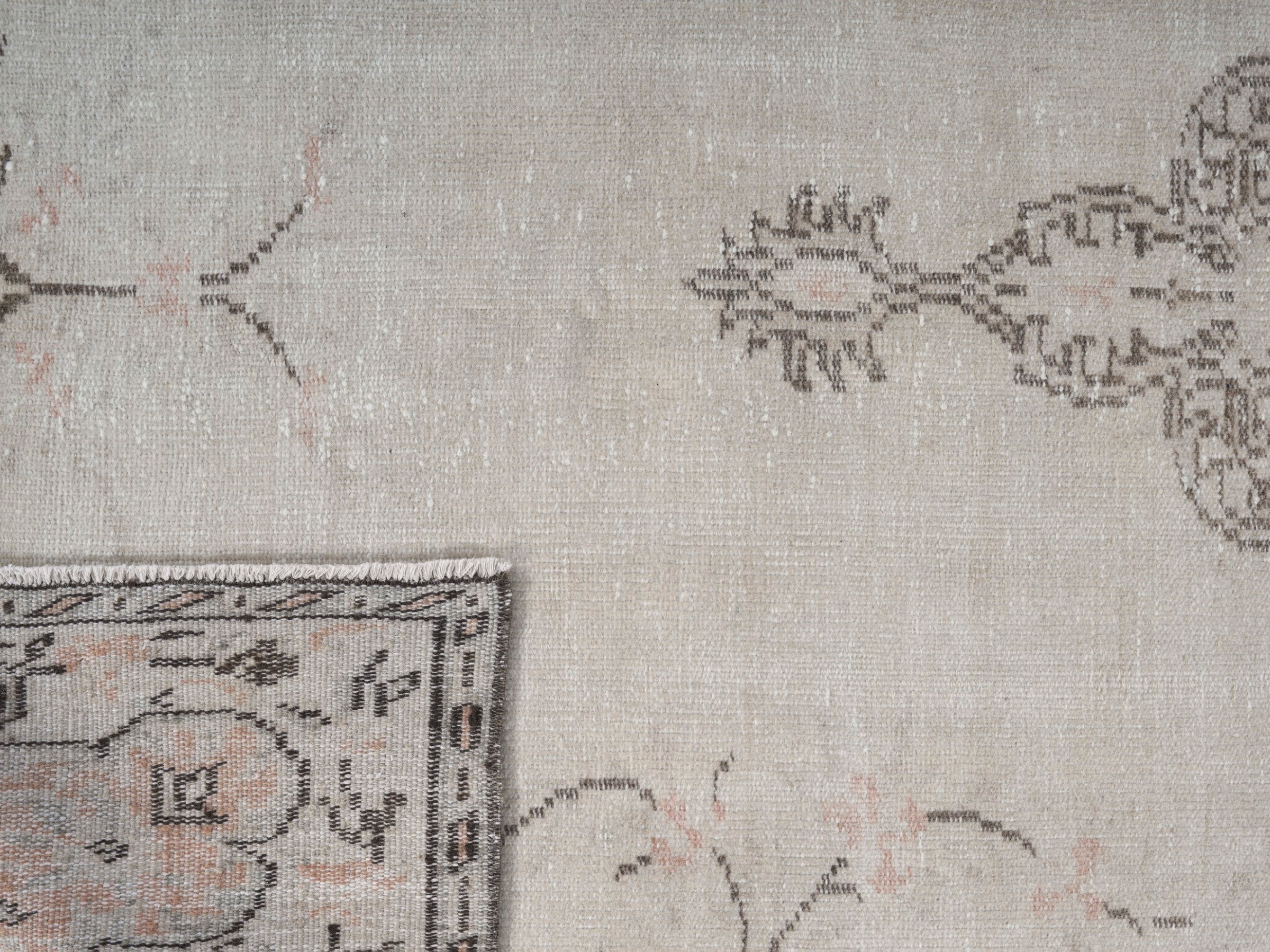 Turkish Manisa area rug in cream and greige, view 10 of 10