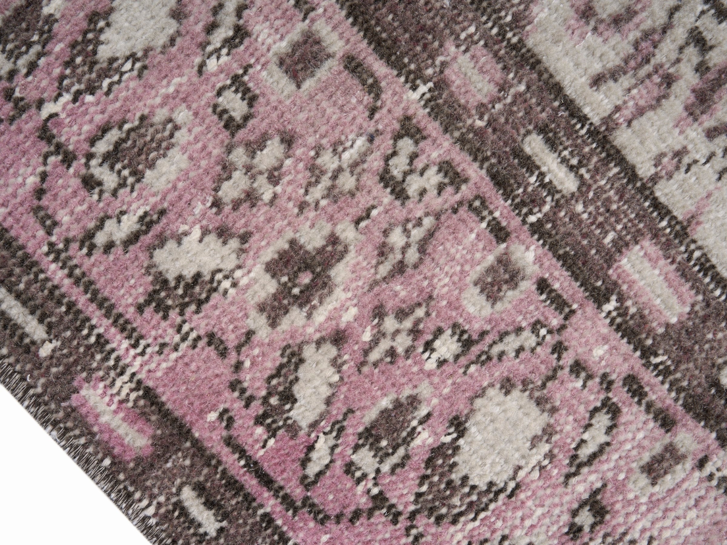 Turkish Manisa area rug in cream and muted pink, view 6 of 10