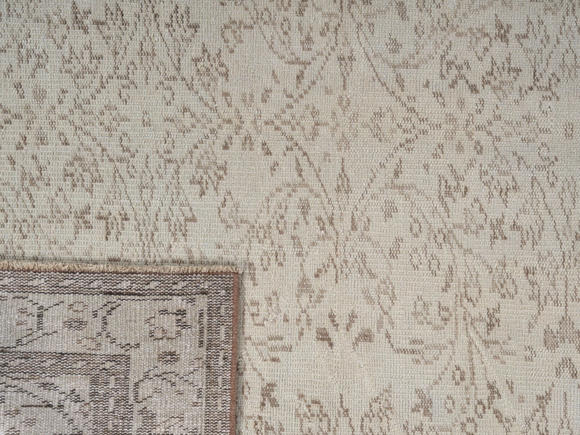 Turkish Manisa area rug in cream and greige, view 10 of 10
