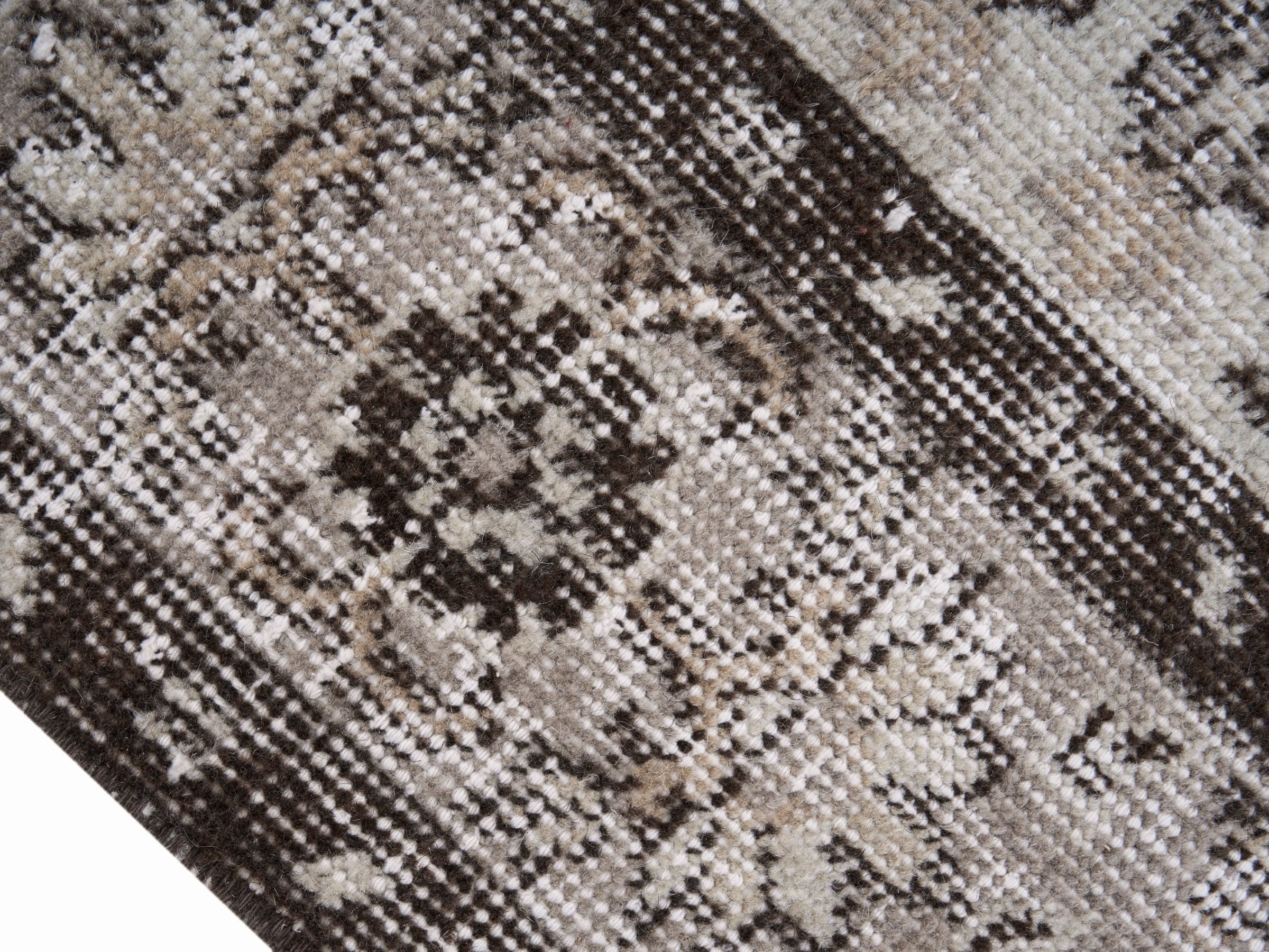 Turkish Isparta area rug in cream and greige, view 6 of 10