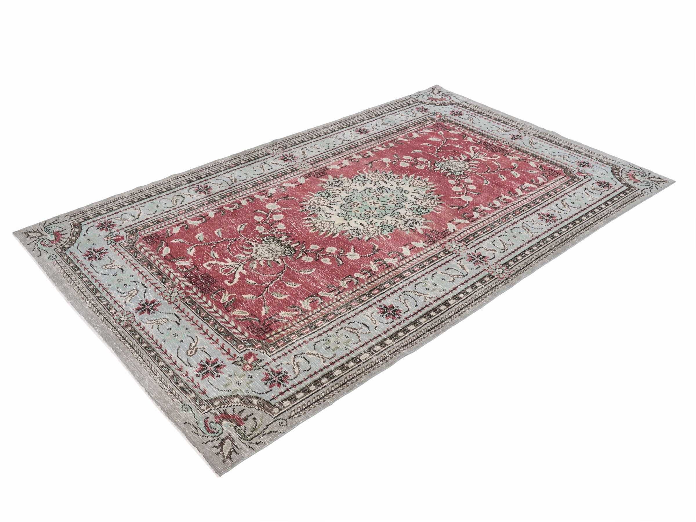 Turkish Manisa oversized rug in faded red and cream, view 3 of 10