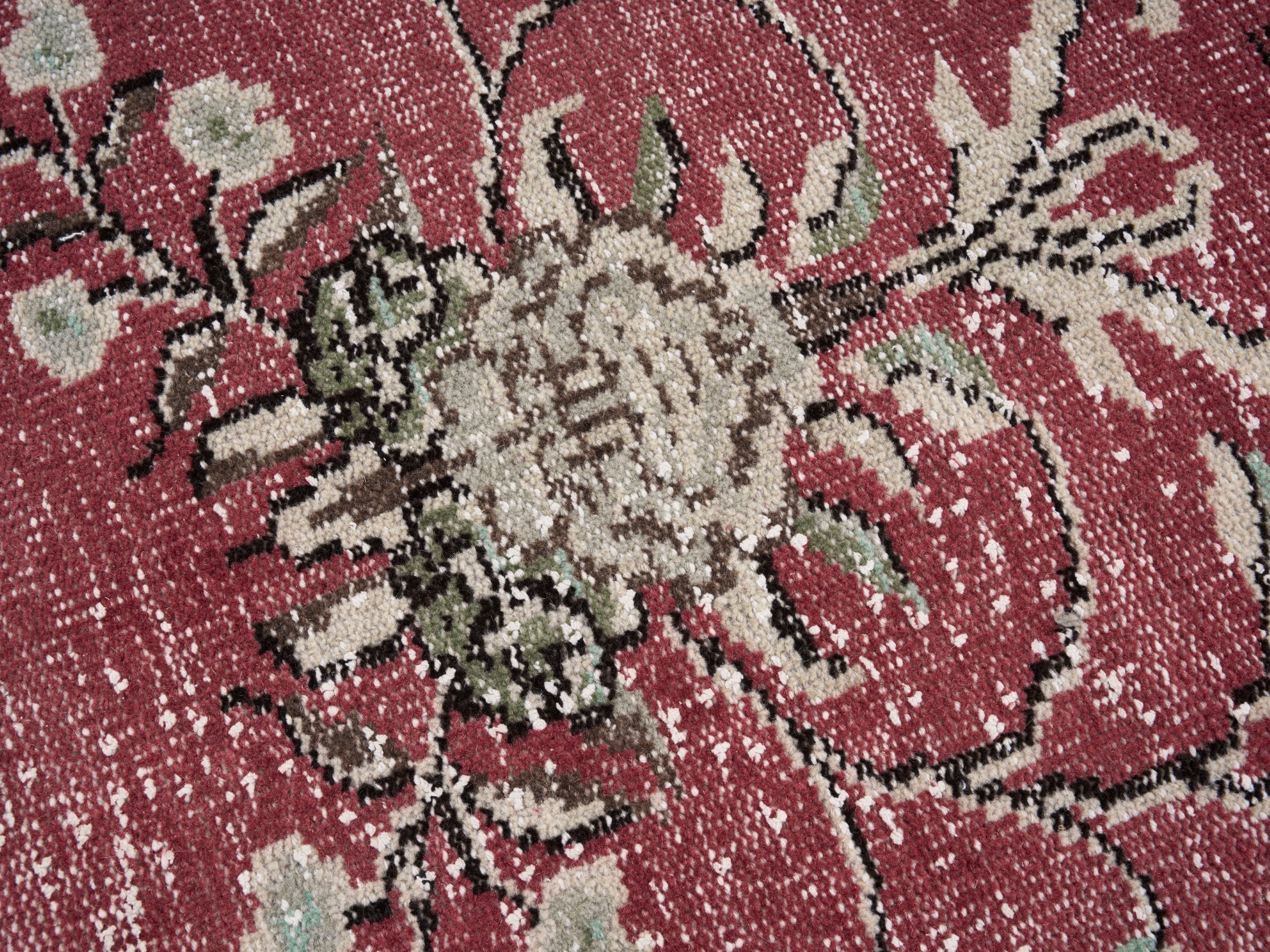 Turkish Manisa oversized rug in faded red and cream, view 7 of 10