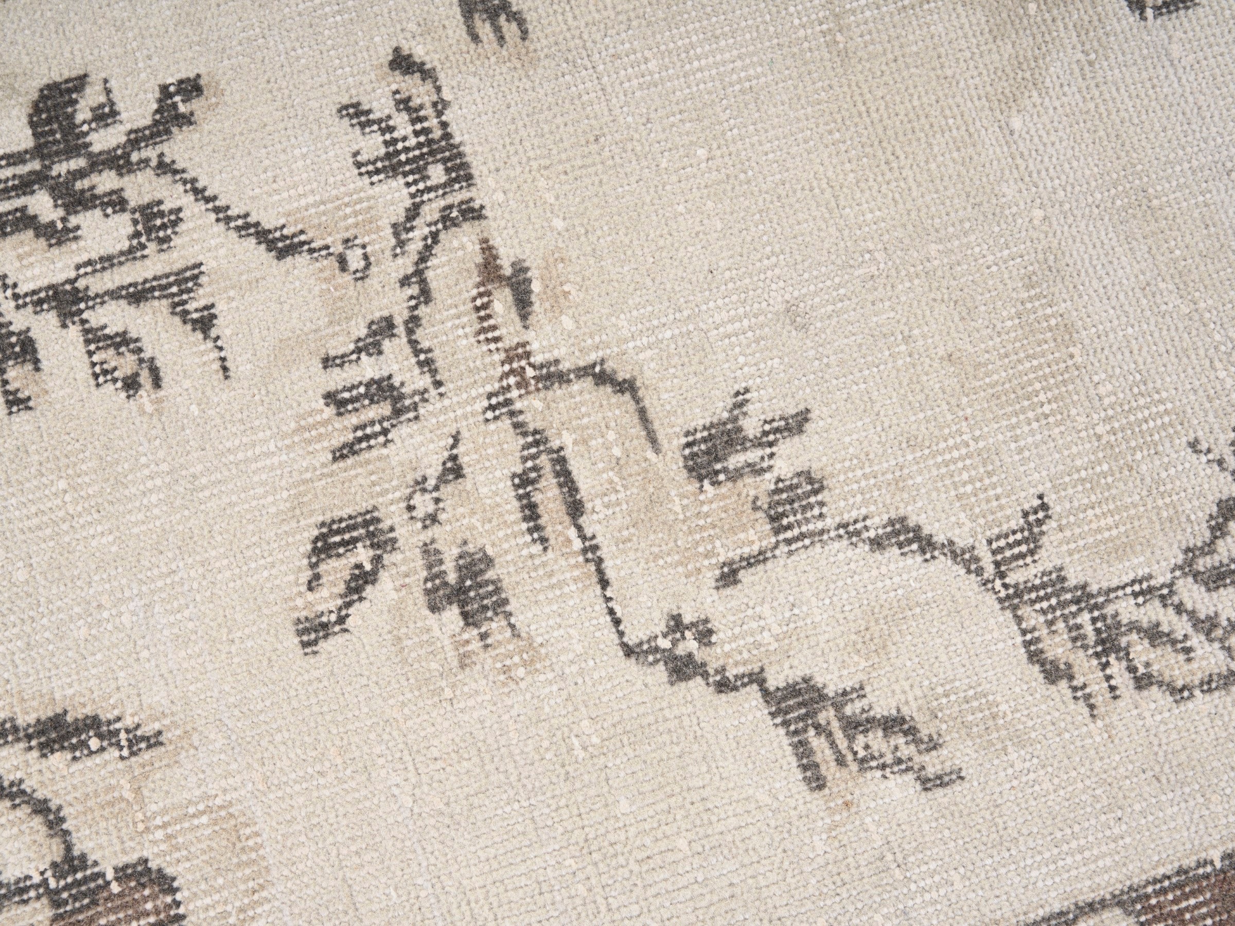 Turkish Isparta area rug in cream and brown, view 7 of 10