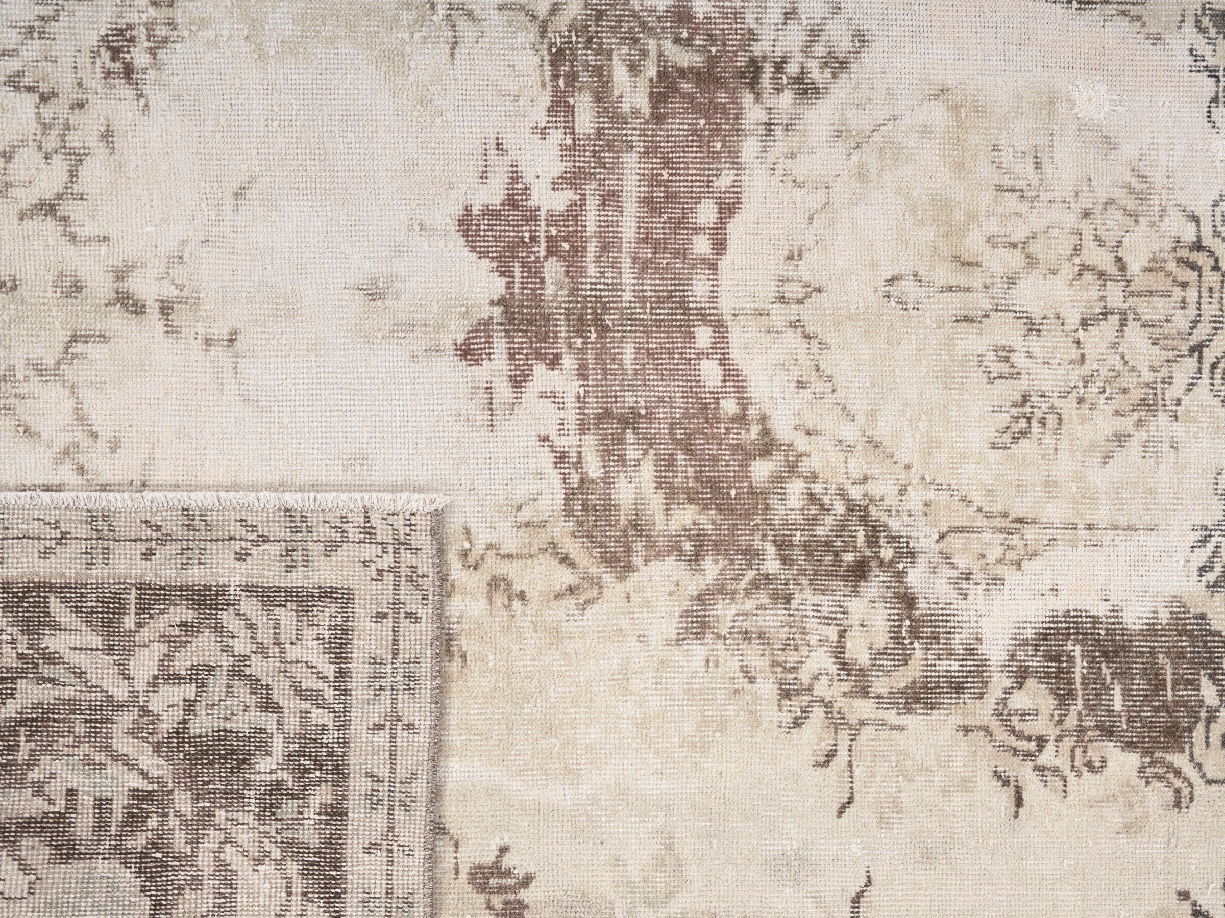 Turkish Isparta area rug in cream and brown, view 10 of 10