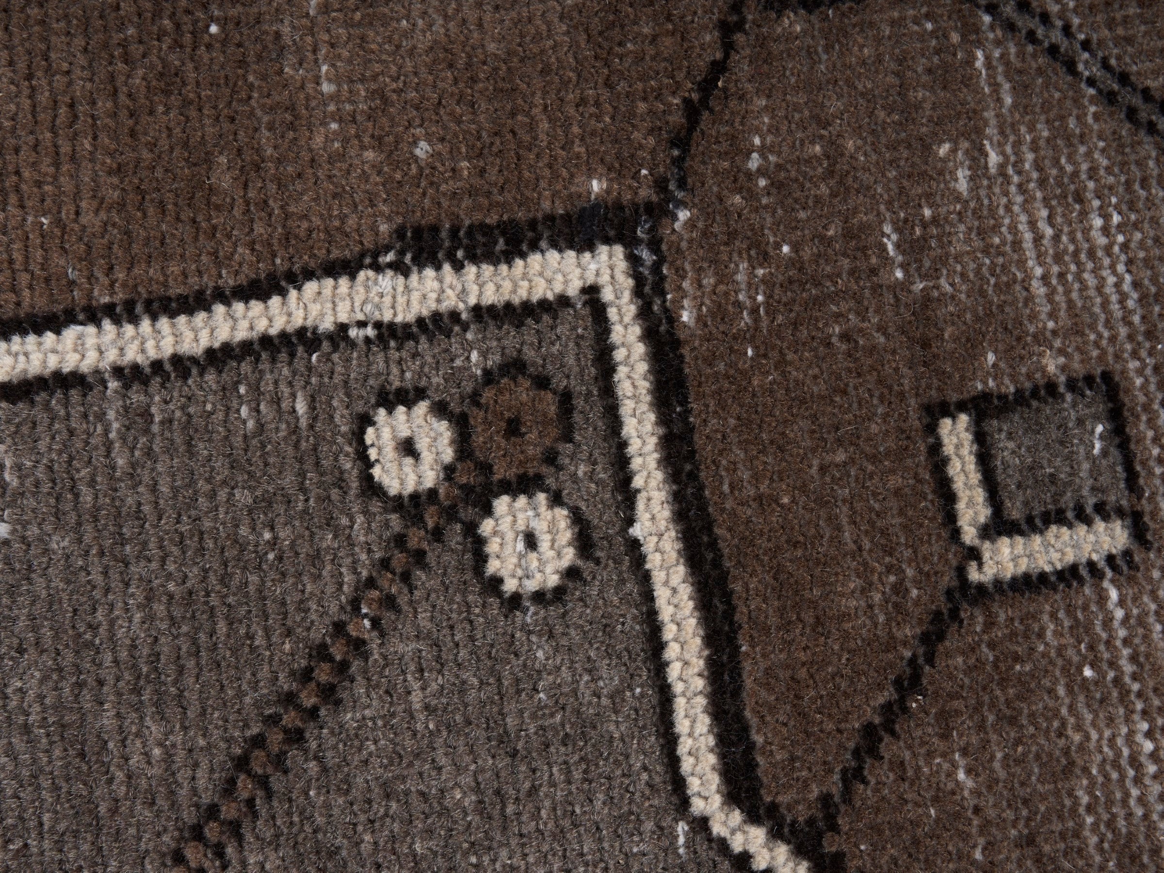 Persian Ferdos oversized rug in cream and dark brown, view 10 of 15
