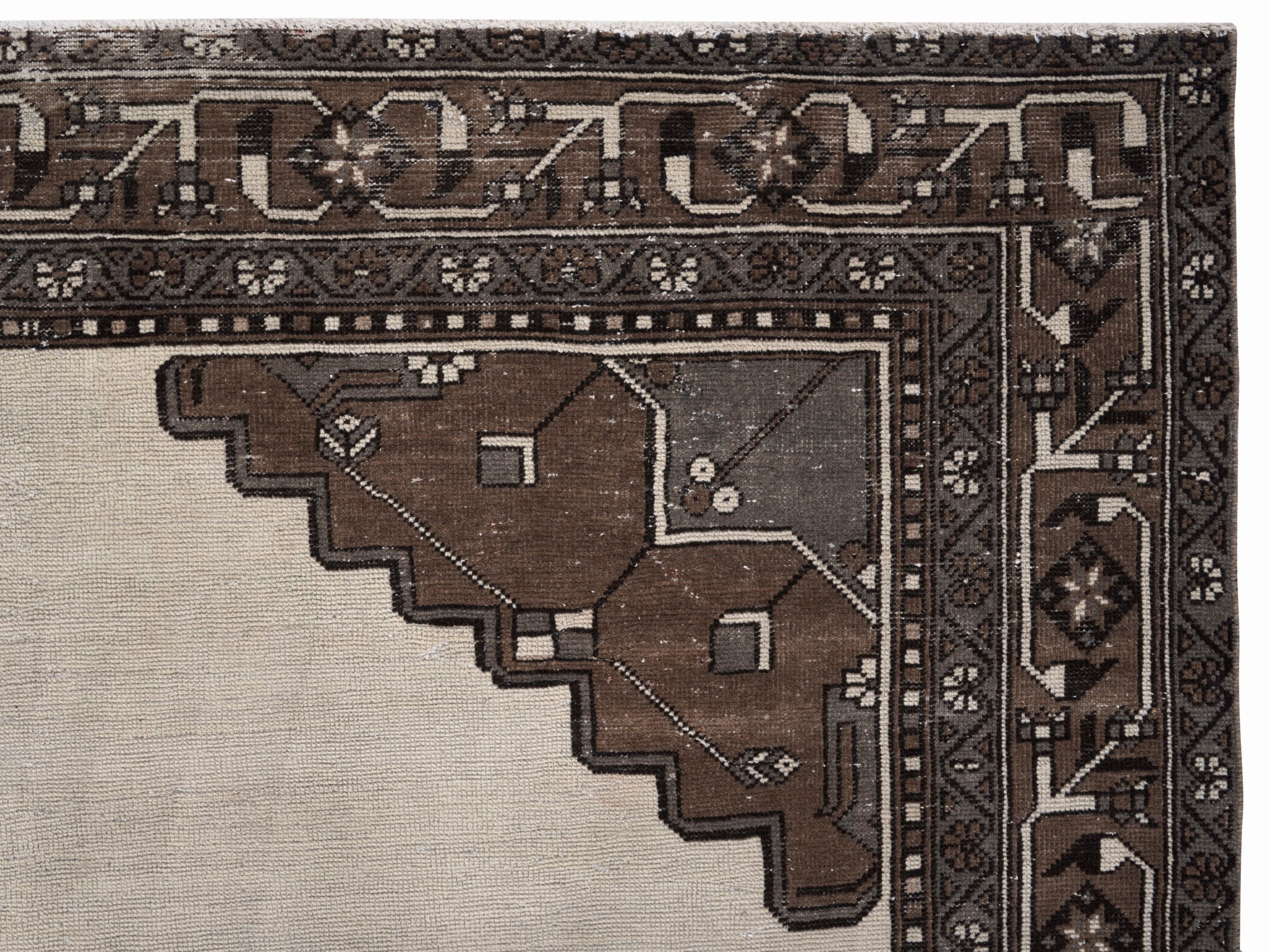 Persian Ferdos oversized rug in cream and brown, view 13 of 15