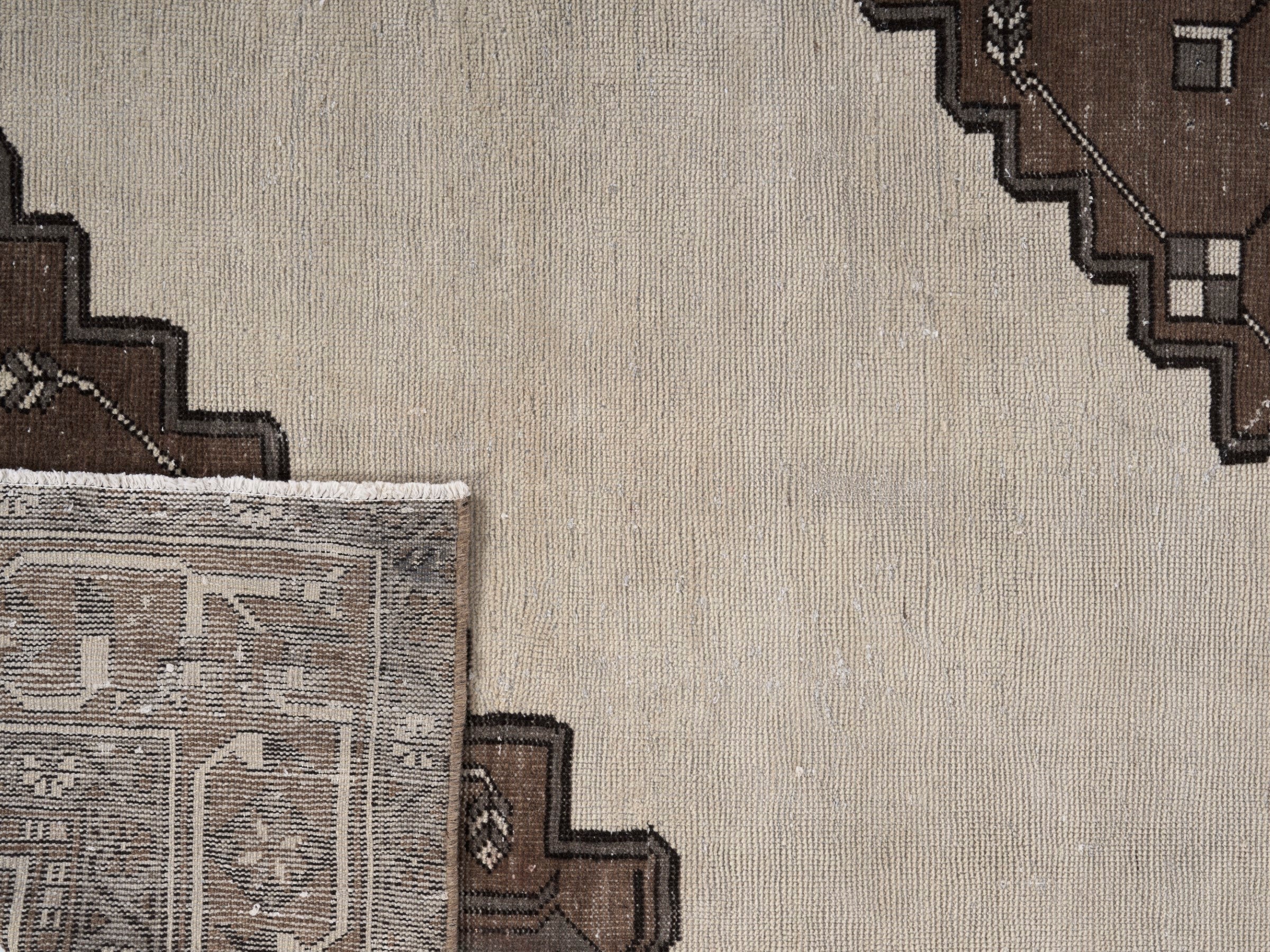 Persian Ferdos oversized rug in cream and brown, view 15 of 15