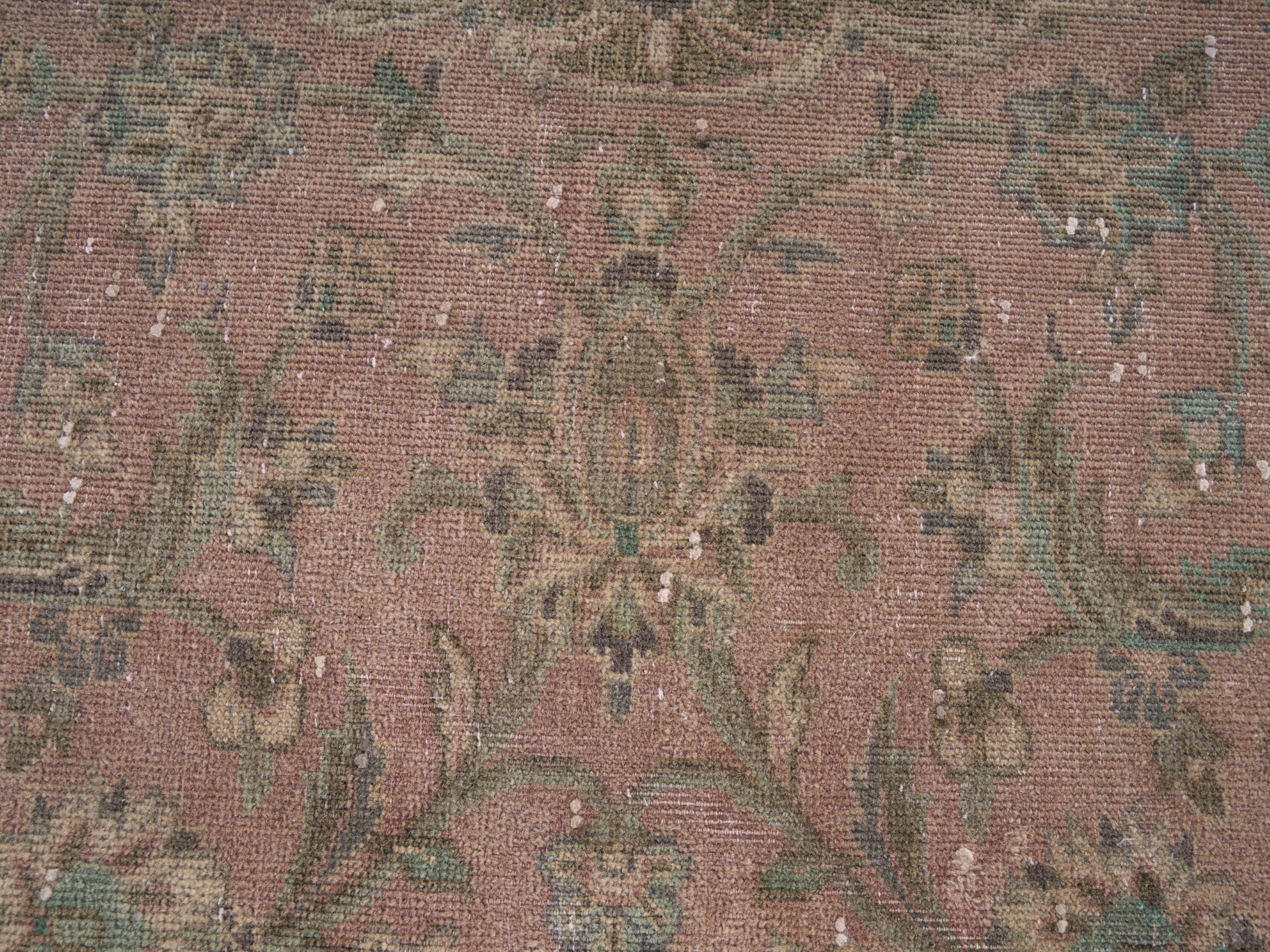 Persian Kashan oversized rug in muted pink and khaki, view 8 of 15