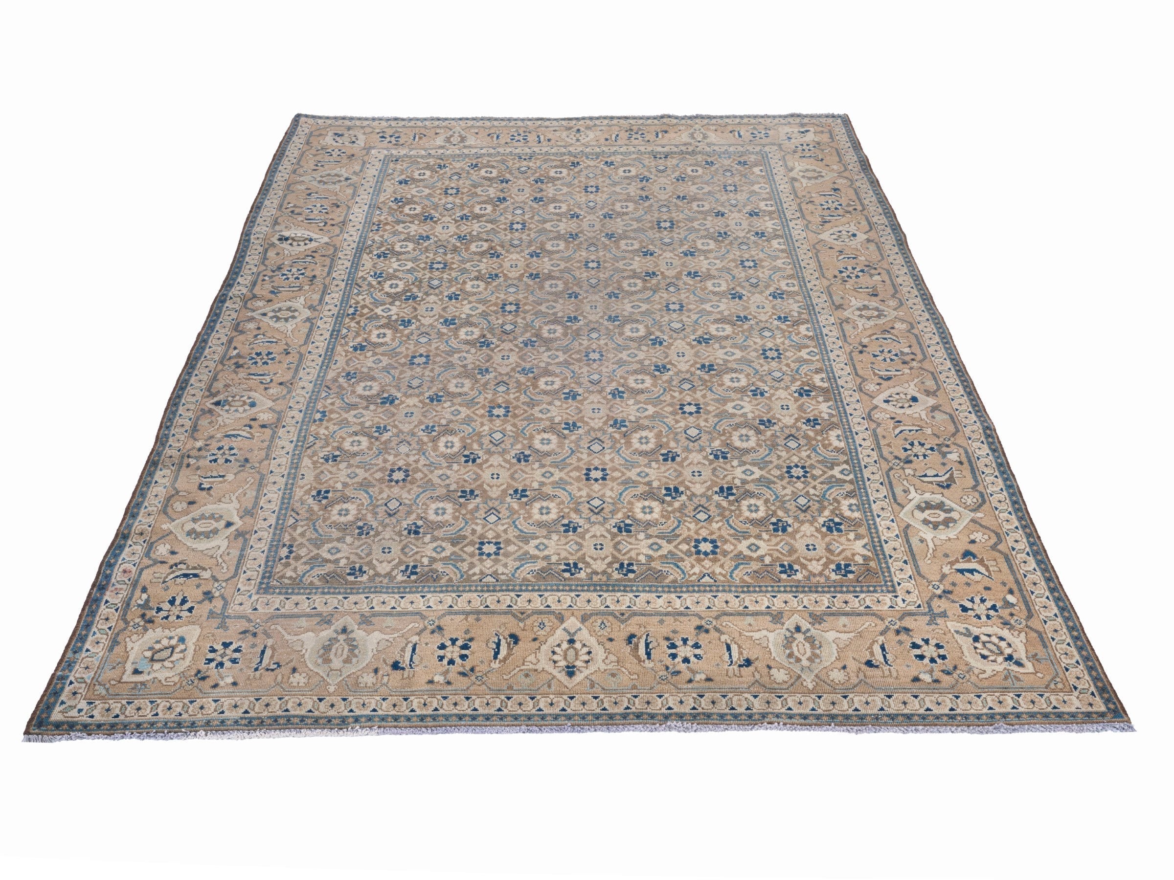 Persian Mahal area rug in taupe and greige, view 2 of 15
