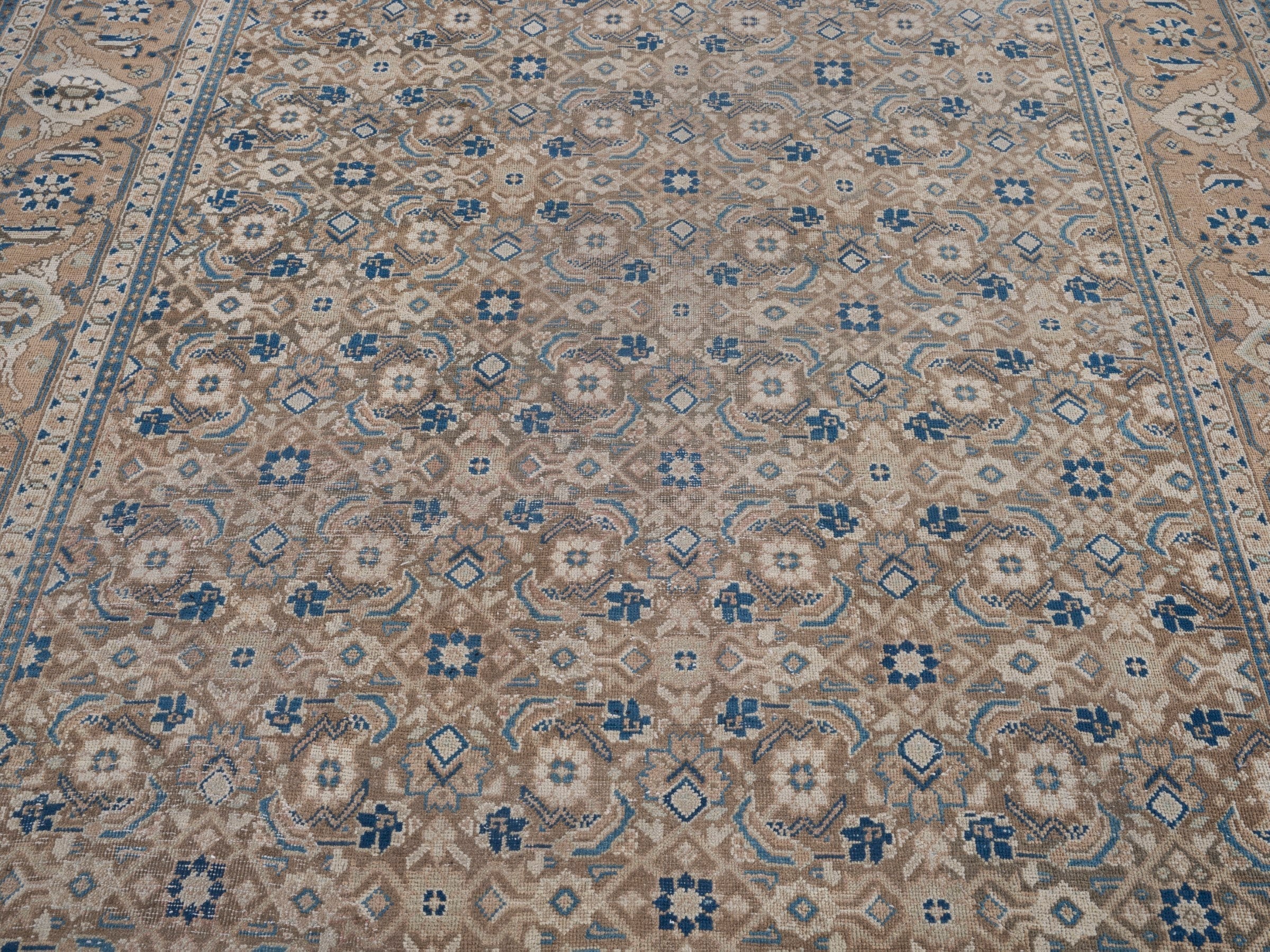 Persian Mahal area rug in taupe and greige, view 4 of 15
